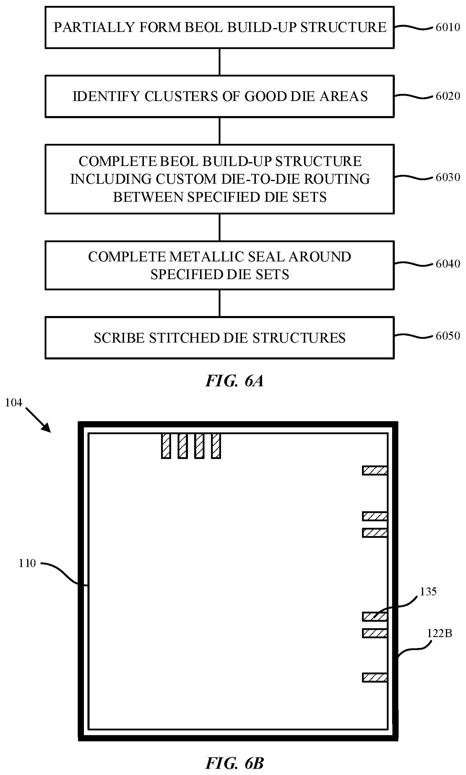 Patent US12588494 Figure 7 – Die stitching and harvesting of arrayed structures