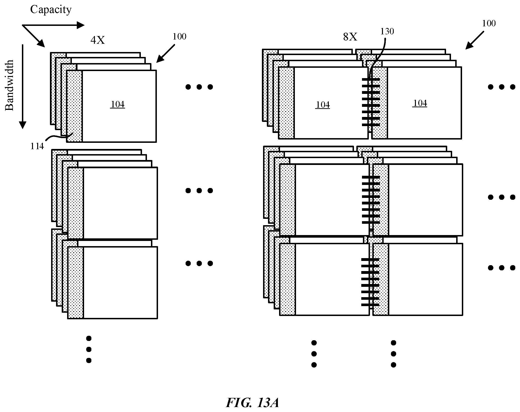 Patent US12588494 Figure 13 – Die stitching and harvesting of arrayed structures