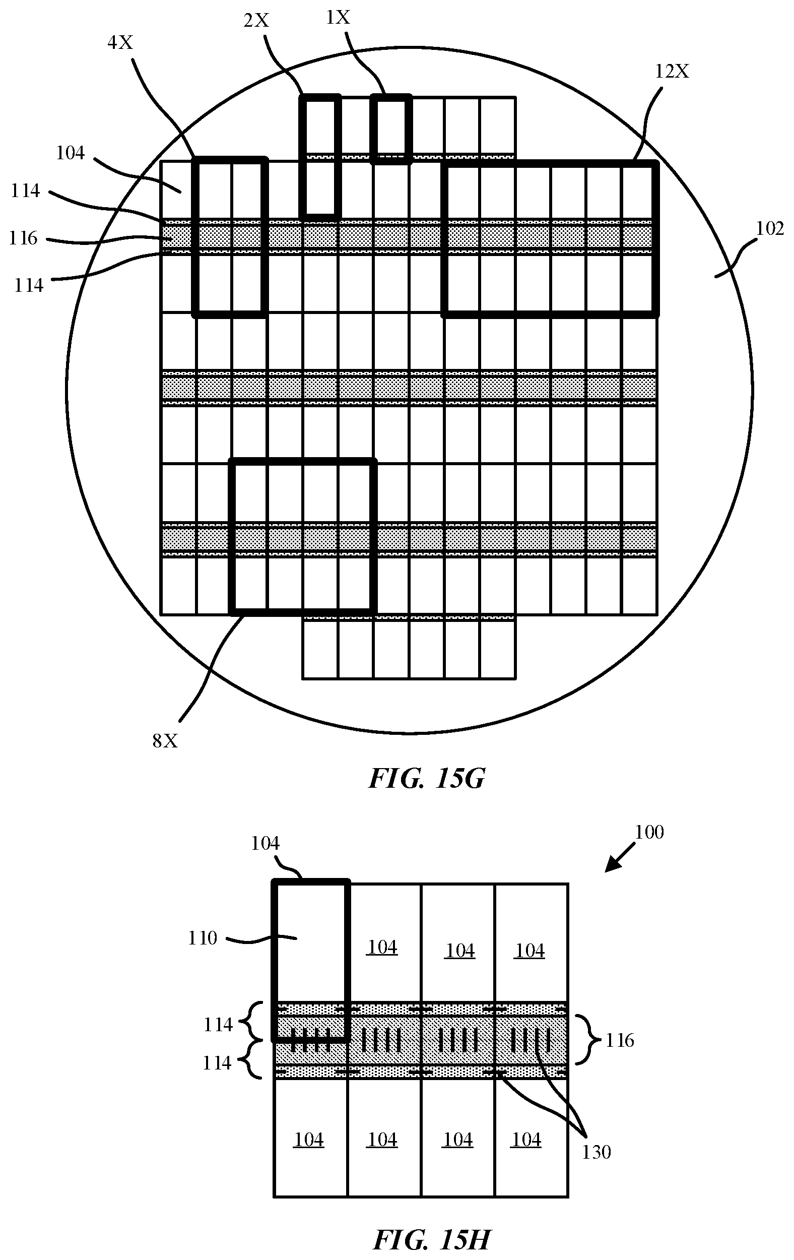Patent US12588494 Figure 19 – Die stitching and harvesting of arrayed structures