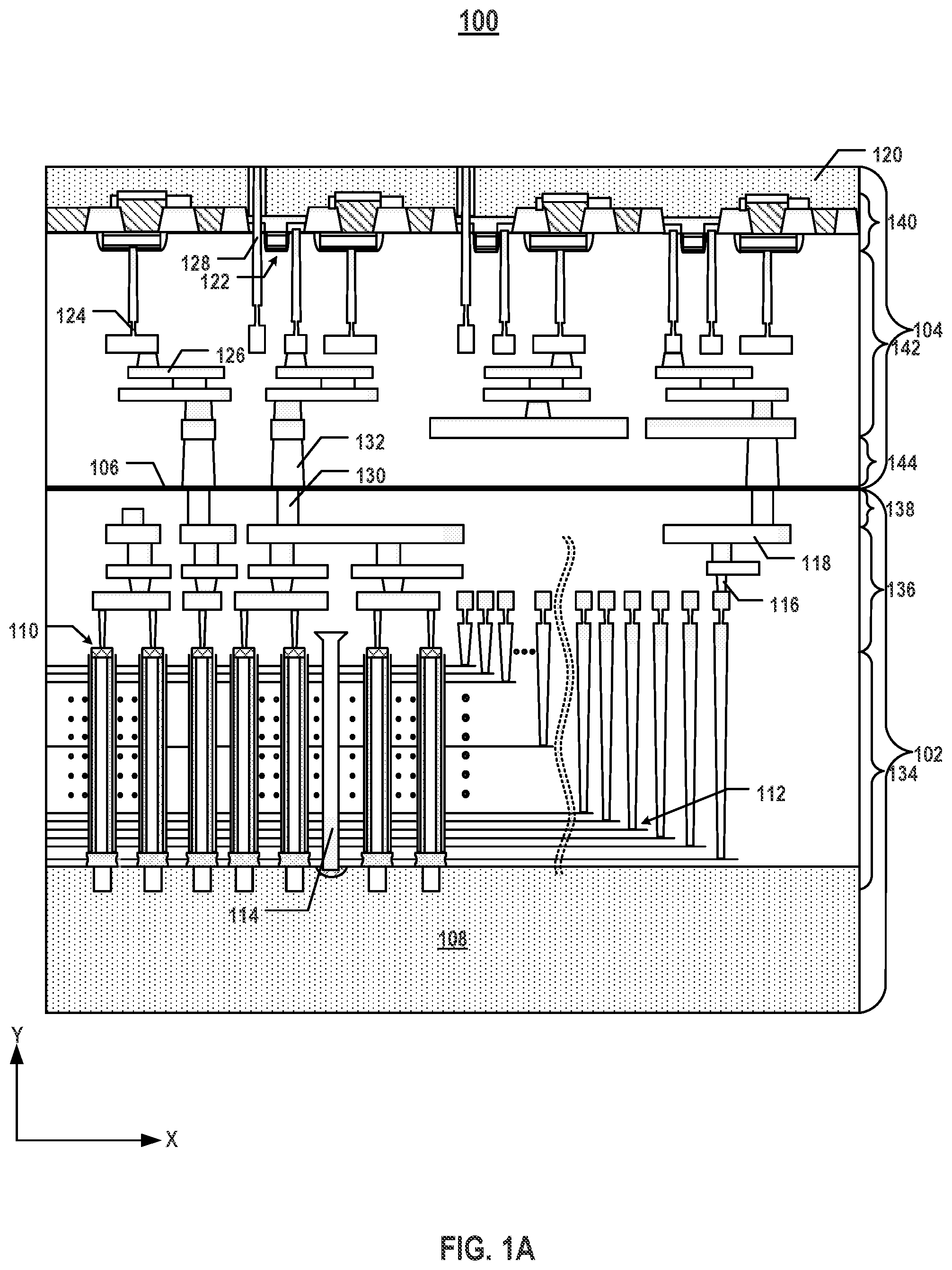 Patent US12588495 Figure 1 – Bonding alignment marks at bonding interface