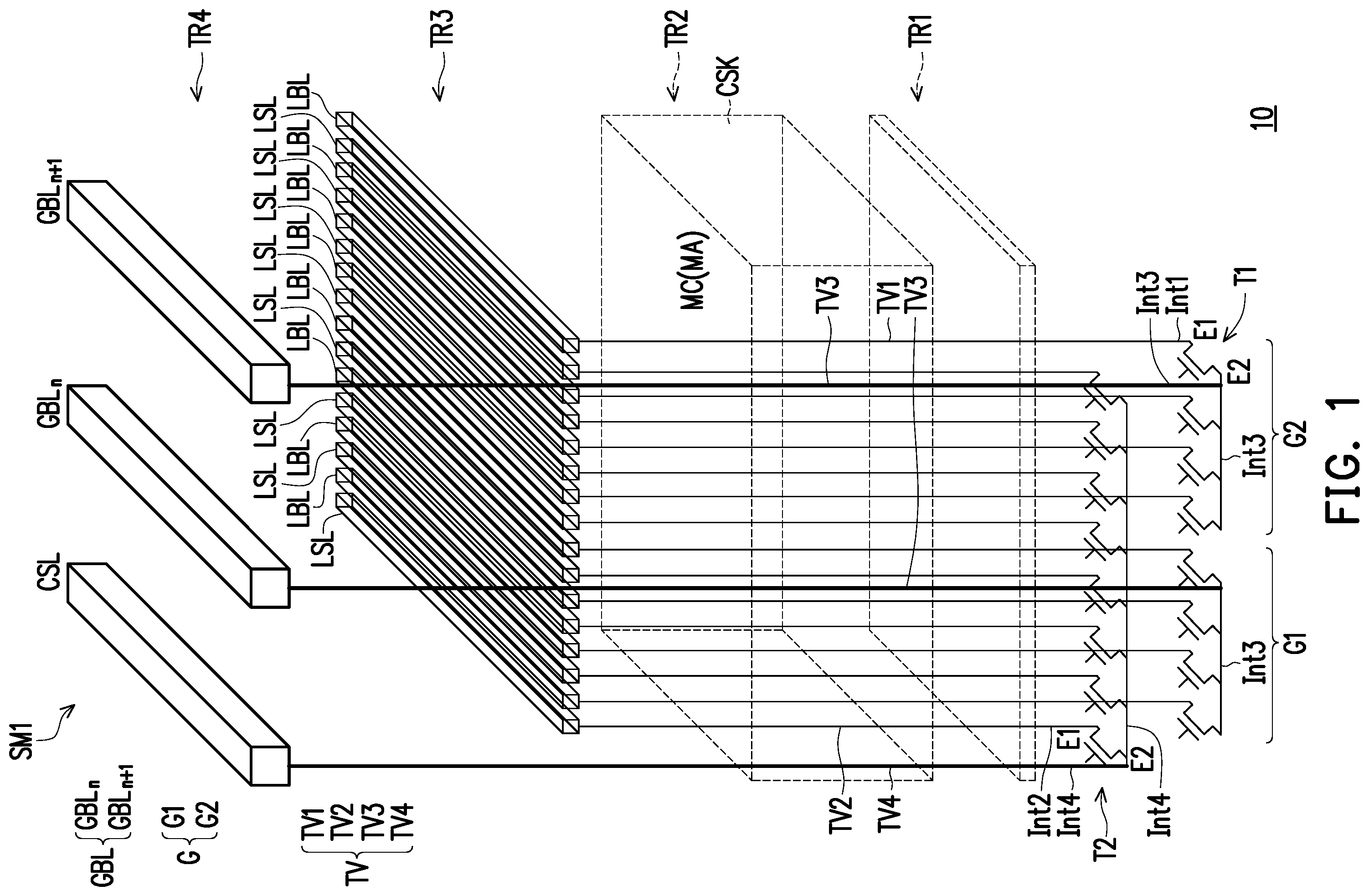 Patent US12588497 Figure 1 – Memory device