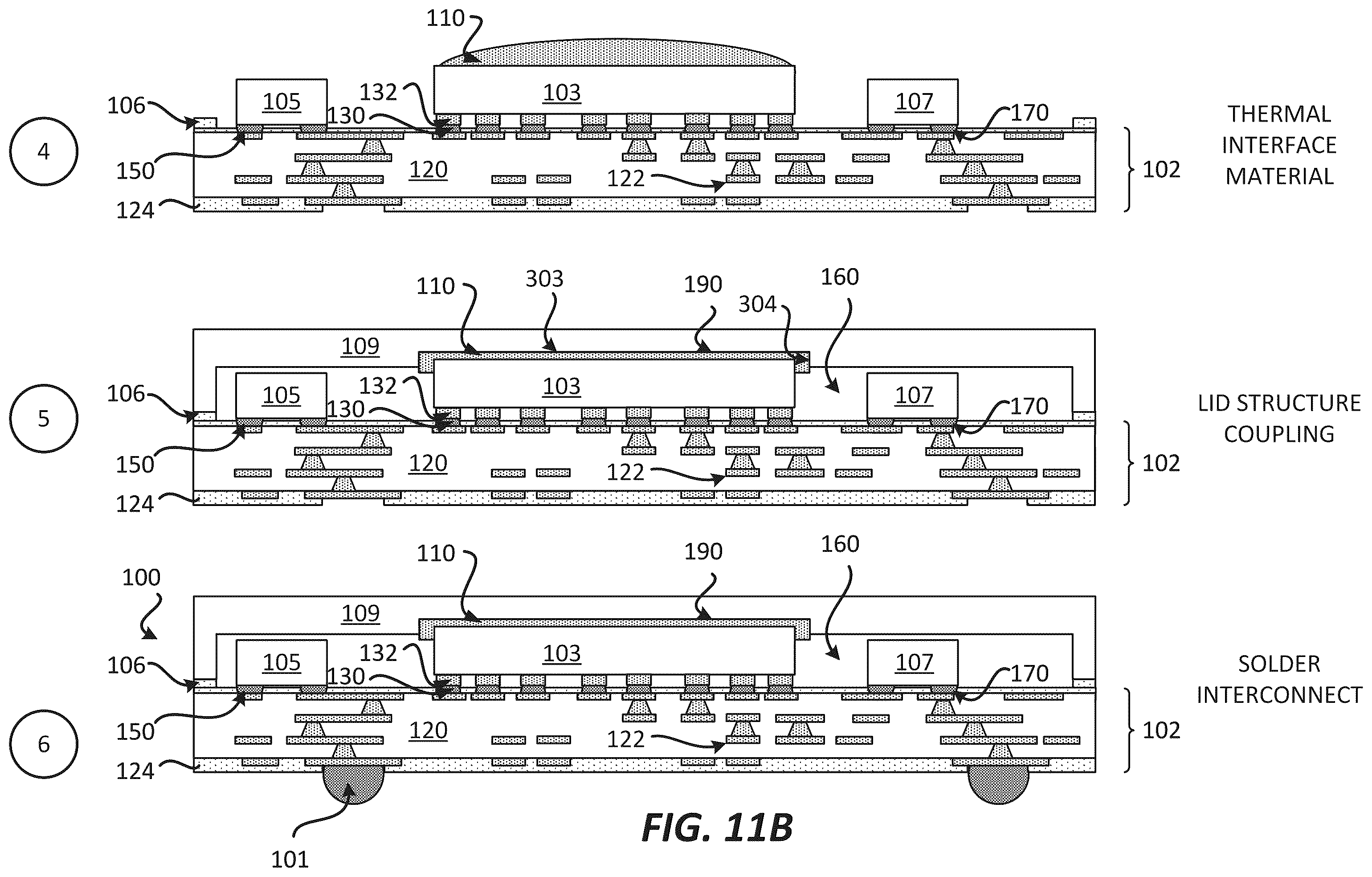 Patent US12588508 Figure 8 – Package comprising a lid structure with a compartment