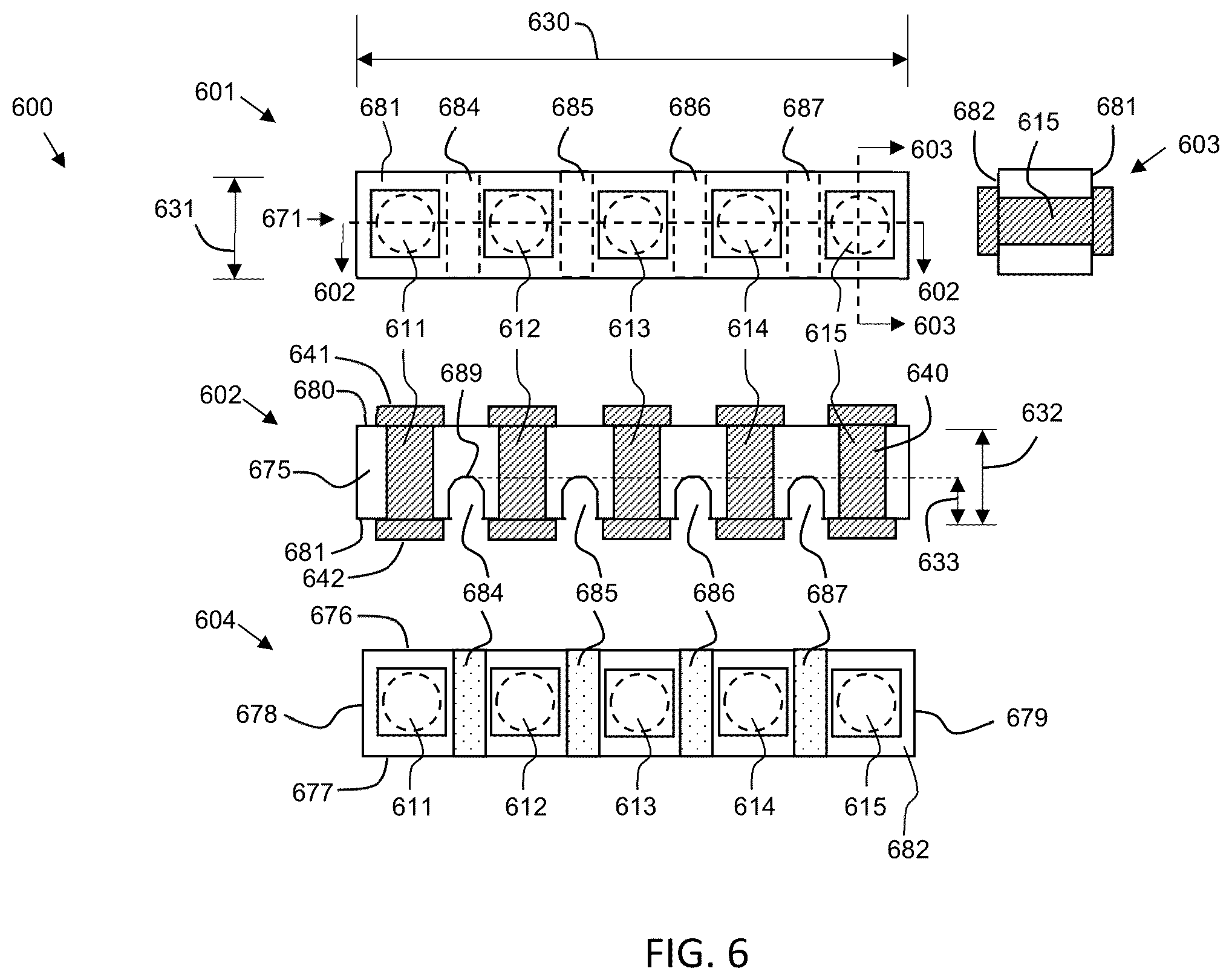 Patent US12588509 Figure 4 – Terminal interposers with mold flow channels, circuit modules including such terminal interposers, and associated methods