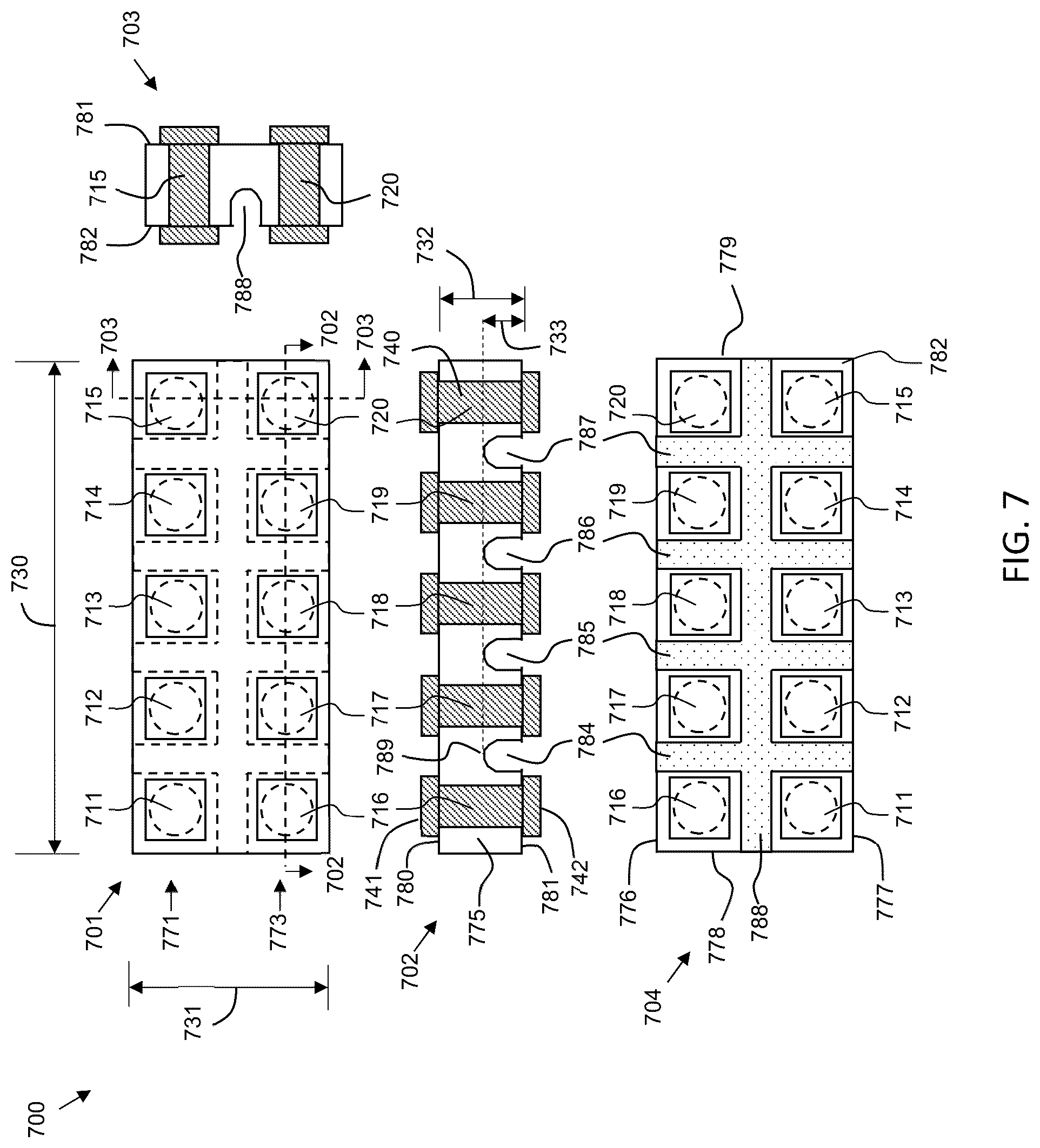 Patent US12588509 Figure 5 – Terminal interposers with mold flow channels, circuit modules including such terminal interposers, and associated methods