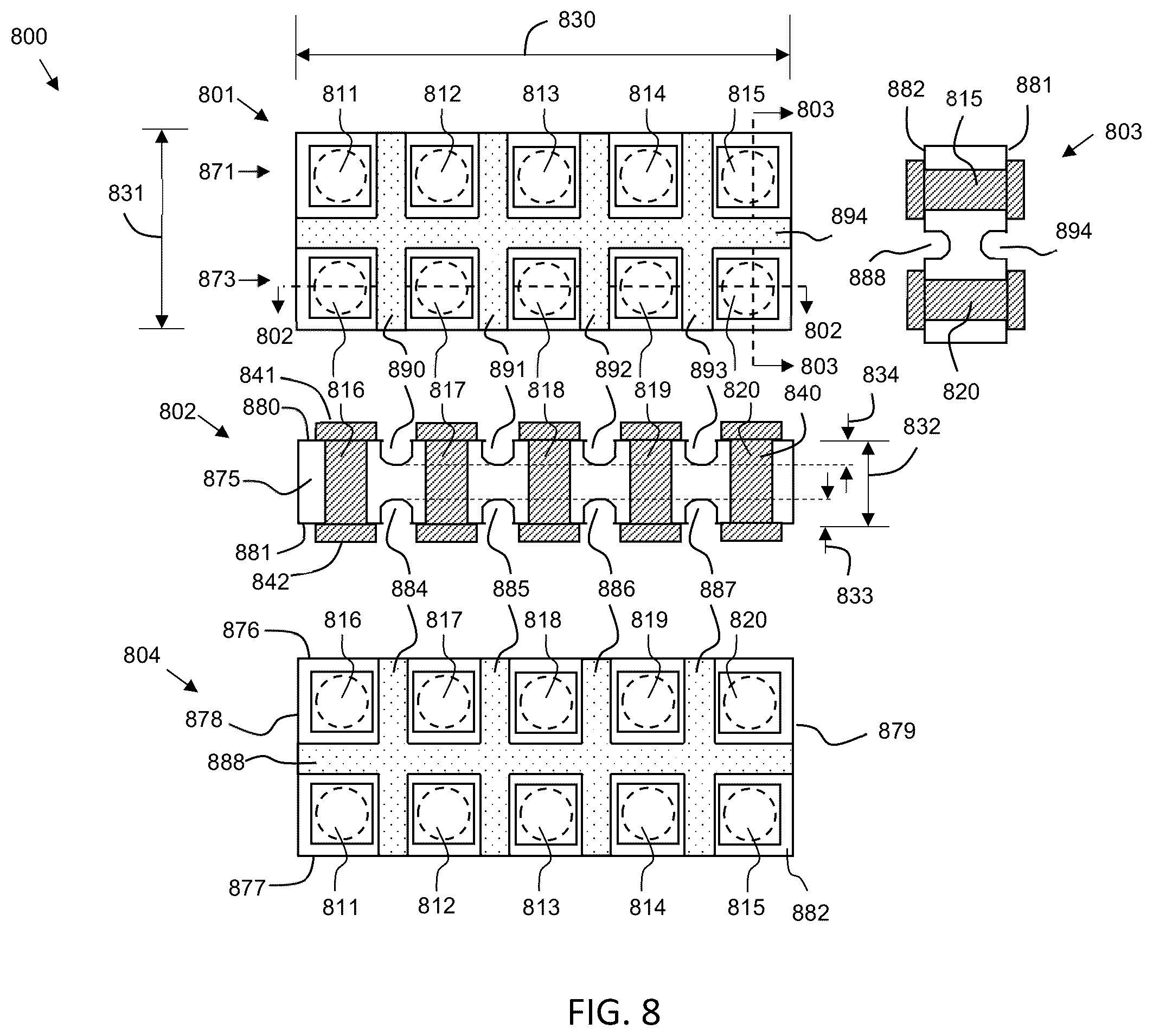 Patent US12588509 Figure 6 – Terminal interposers with mold flow channels, circuit modules including such terminal interposers, and associated methods