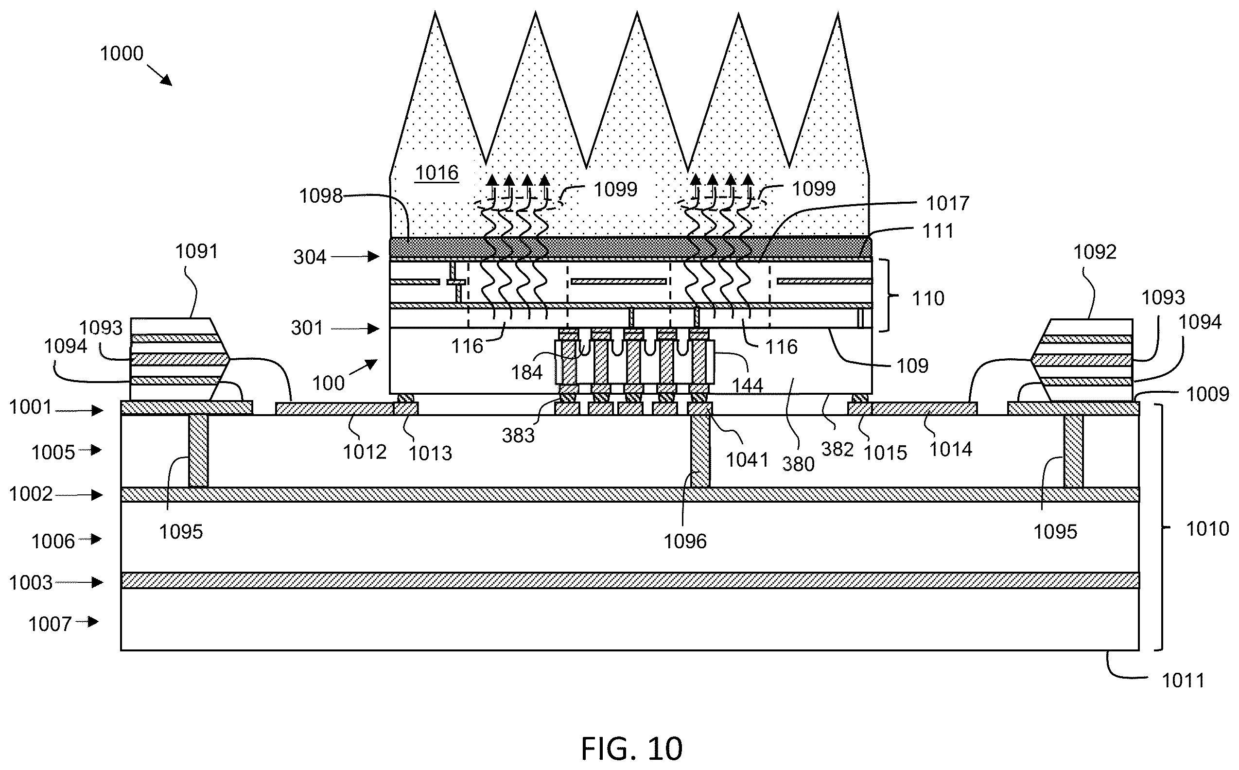 Patent US12588509 Figure 8 – Terminal interposers with mold flow channels, circuit modules including such terminal interposers, and associated methods