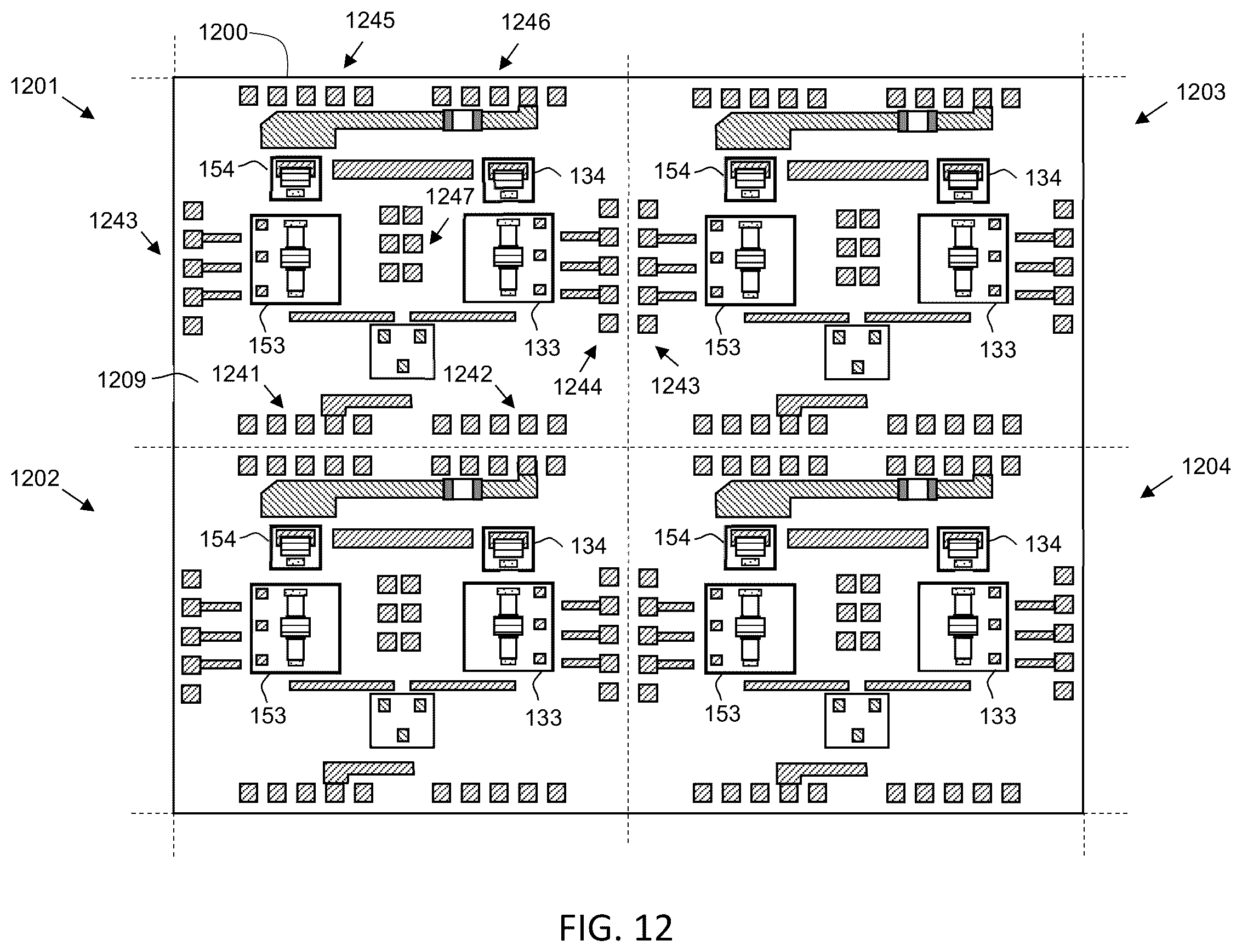 Patent US12588509 Figure 10 – Terminal interposers with mold flow channels, circuit modules including such terminal interposers, and associated methods