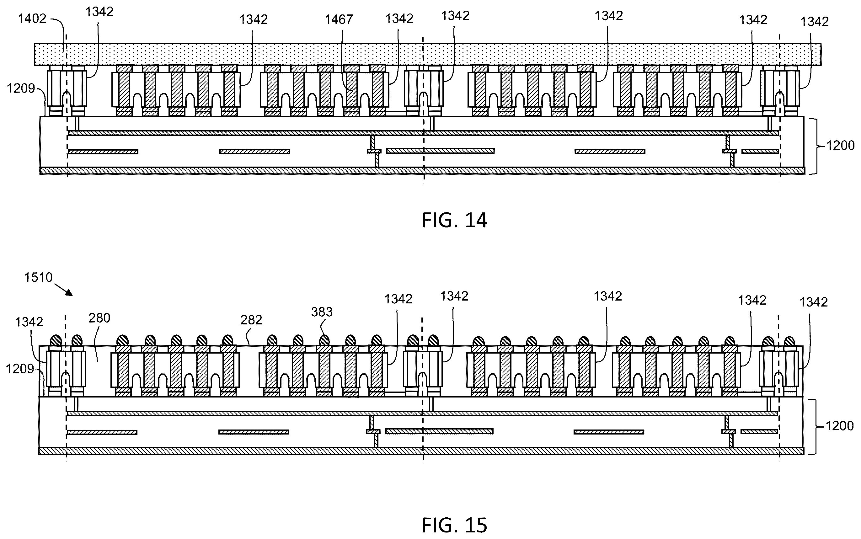 Patent US12588509 Figure 12 – Terminal interposers with mold flow channels, circuit modules including such terminal interposers, and associated methods