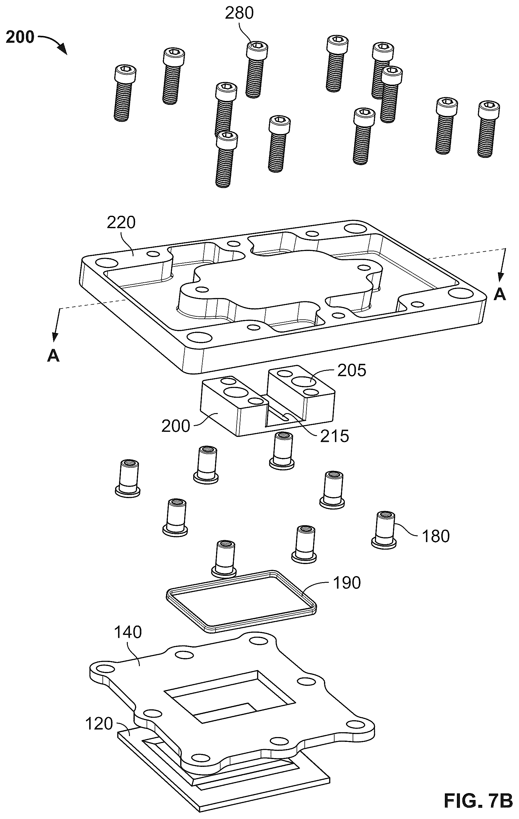 Patent US12588510 Figure 7 – Weight optimized stiffener and sealing structure for direct liquid cooled modules