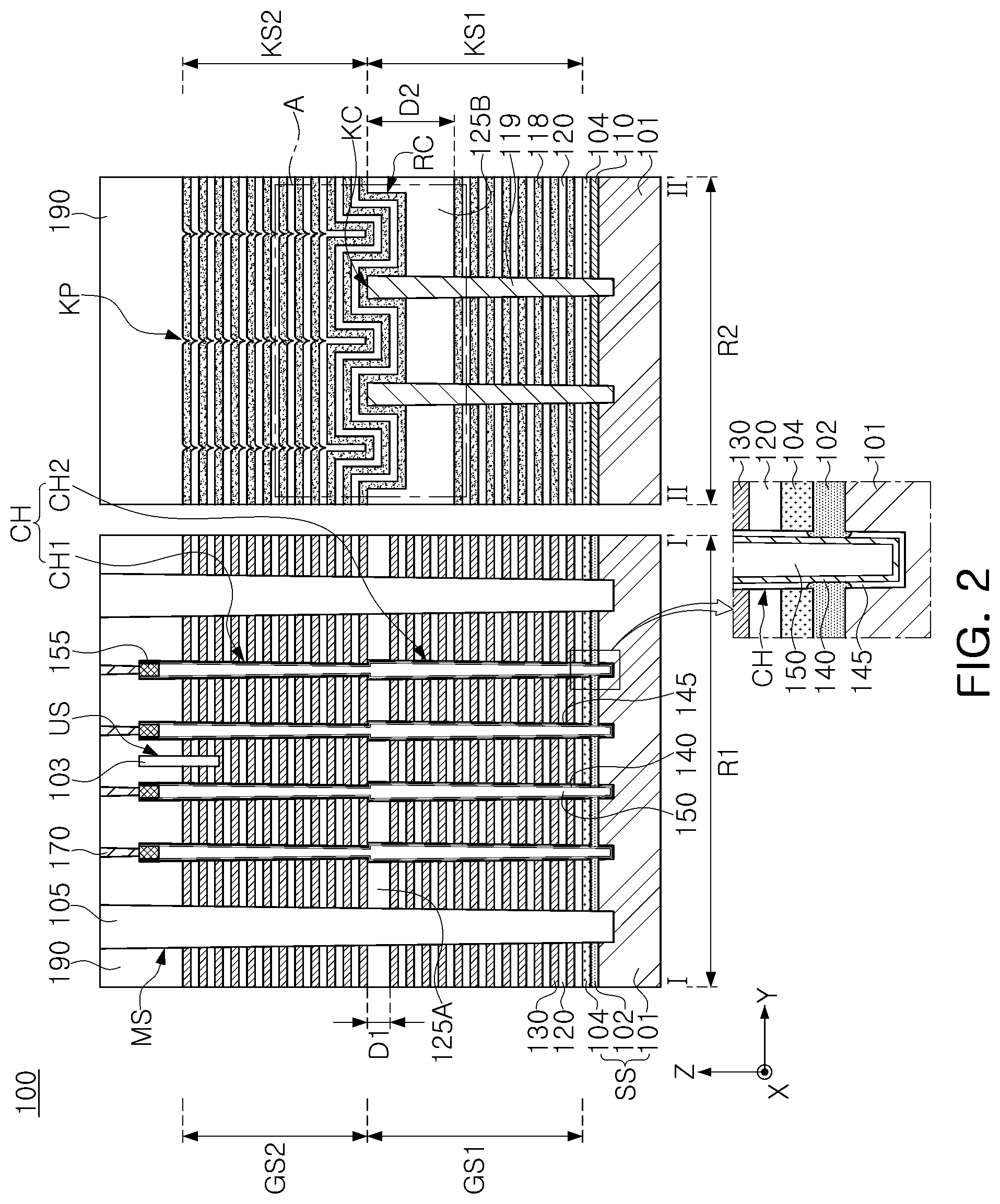 Patent US12588516 Figure 2 – Semiconductor devices and data storage systems including the same