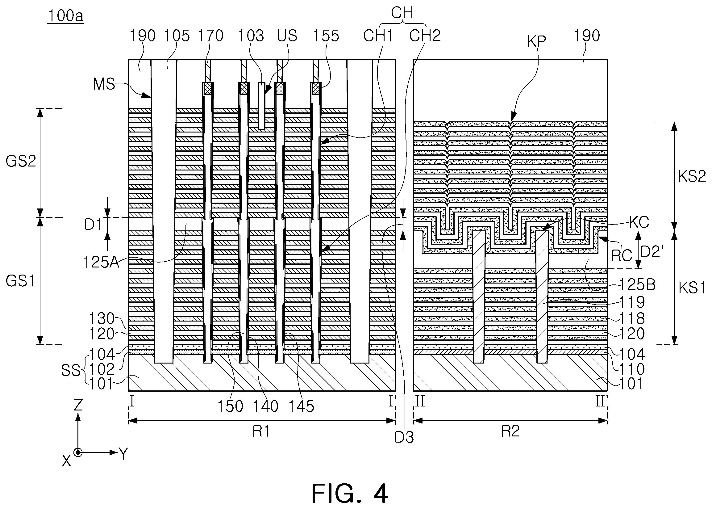 Patent US12588516 Figure 4 – Semiconductor devices and data storage systems including the same