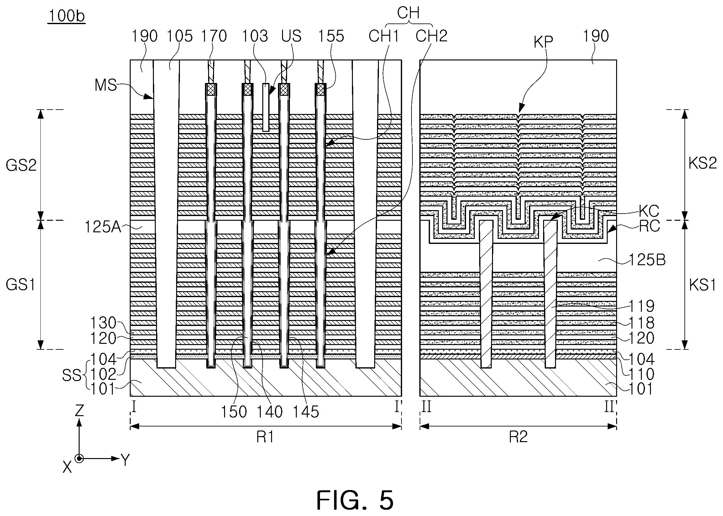Patent US12588516 Figure 5 – Semiconductor devices and data storage systems including the same