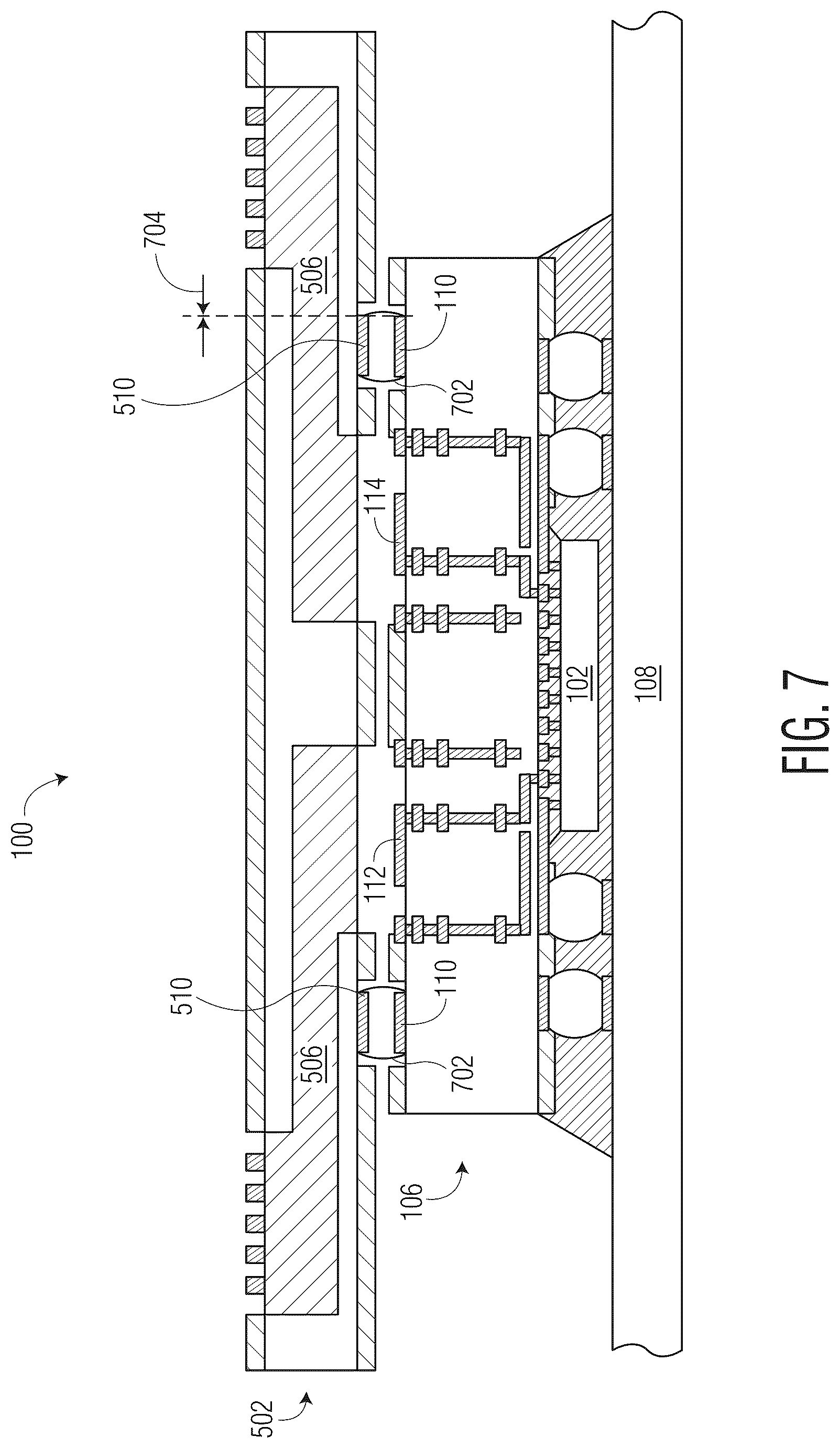 Patent US12588517 Figure 7 – Semiconductor device with self-aligned waveguide and method therefor