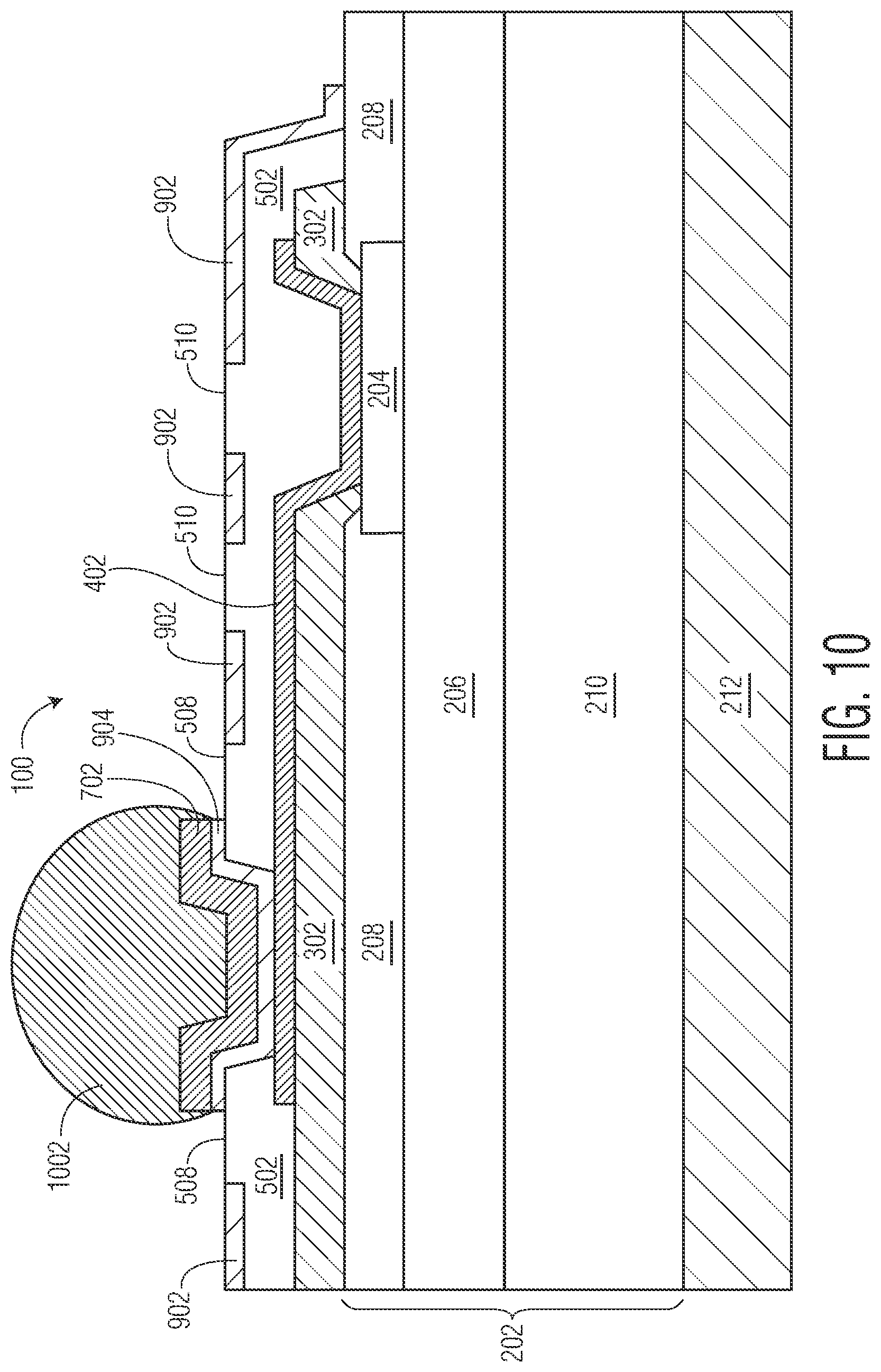 Patent US12588518 Figure 10 – Semiconductor device with reinforced dielectric and method therefor