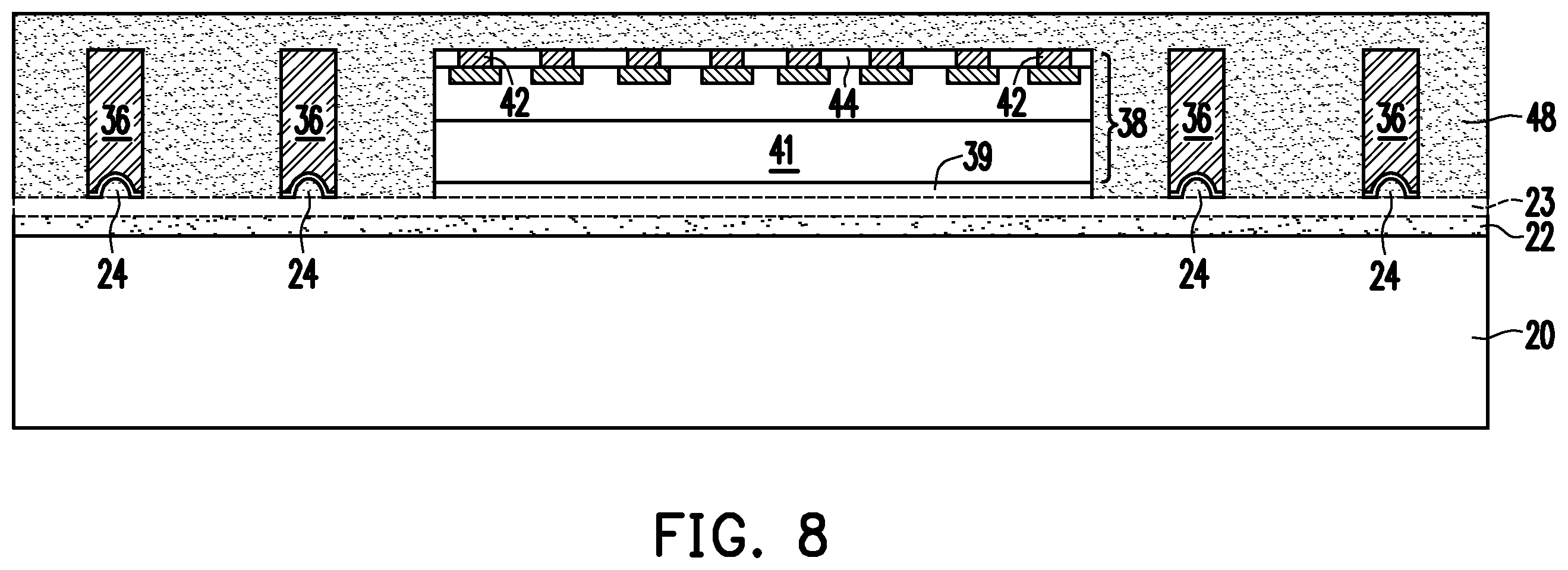 Patent US12588523 Figure 12 – InFO-POP structures with TIVs having cavities