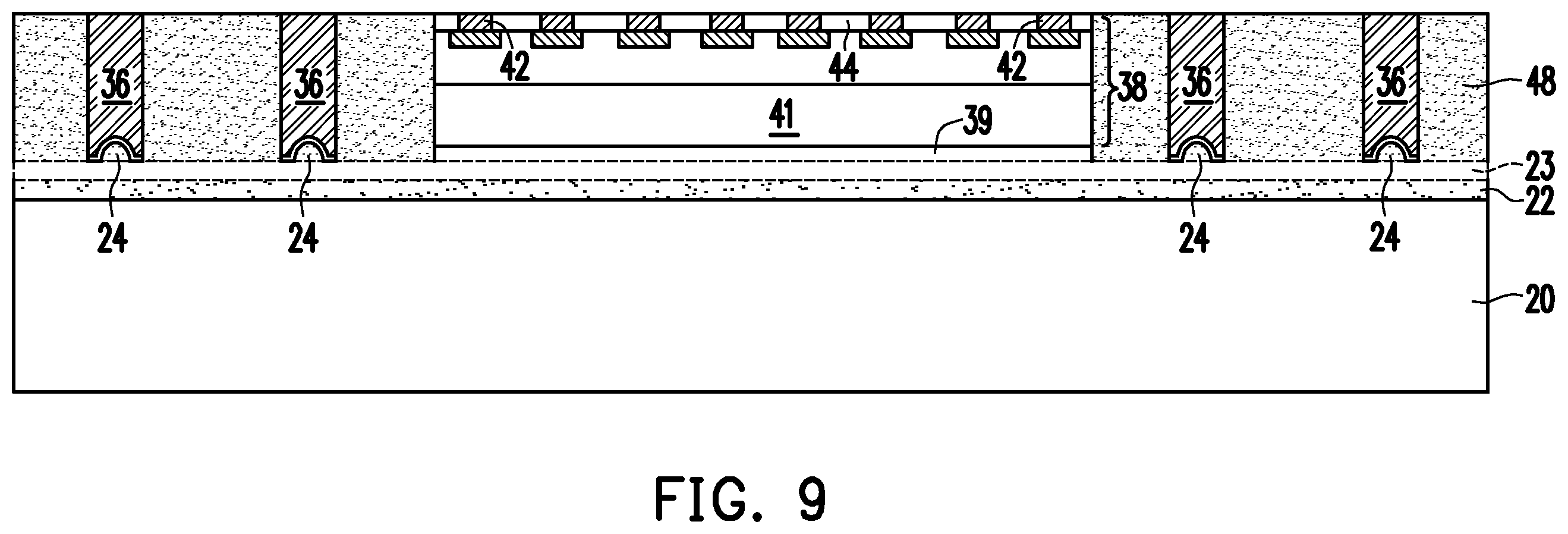Patent US12588523 Figure 13 – InFO-POP structures with TIVs having cavities
