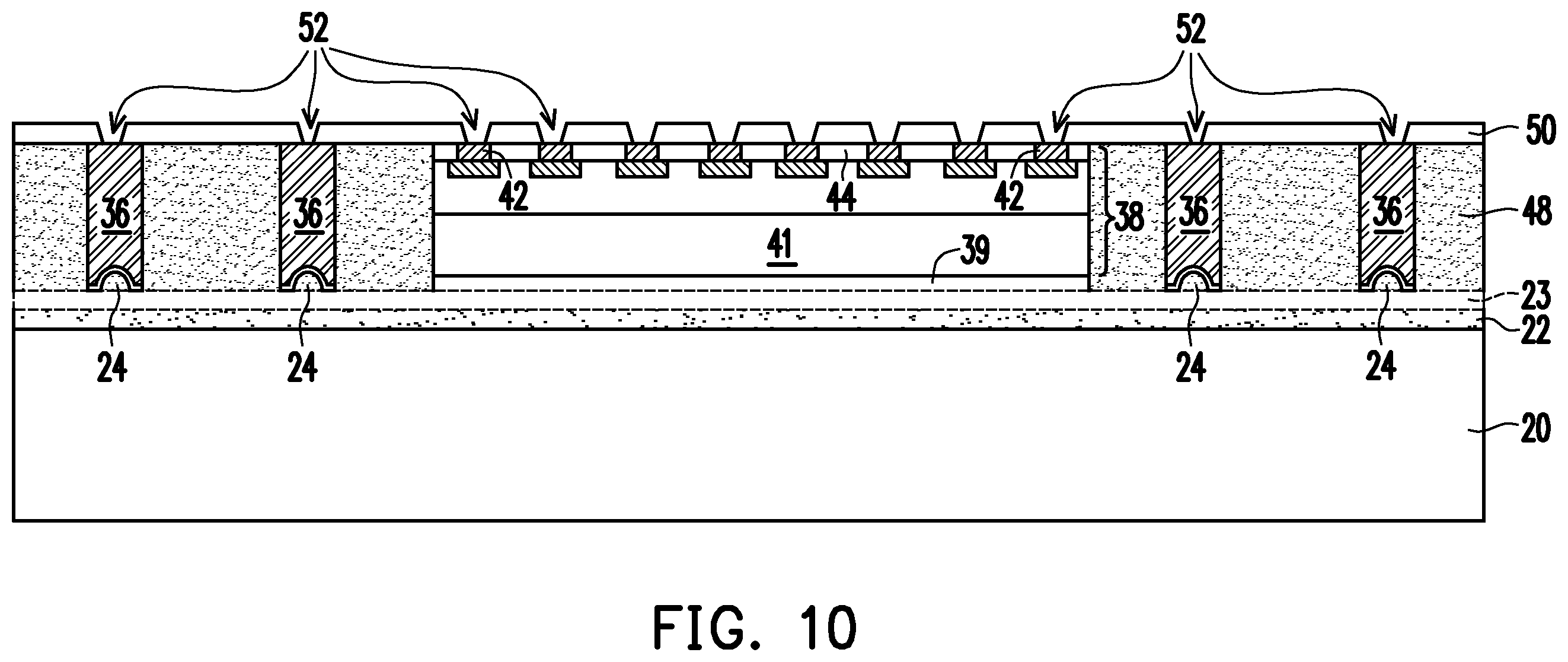 Patent US12588523 Figure 14 – InFO-POP structures with TIVs having cavities