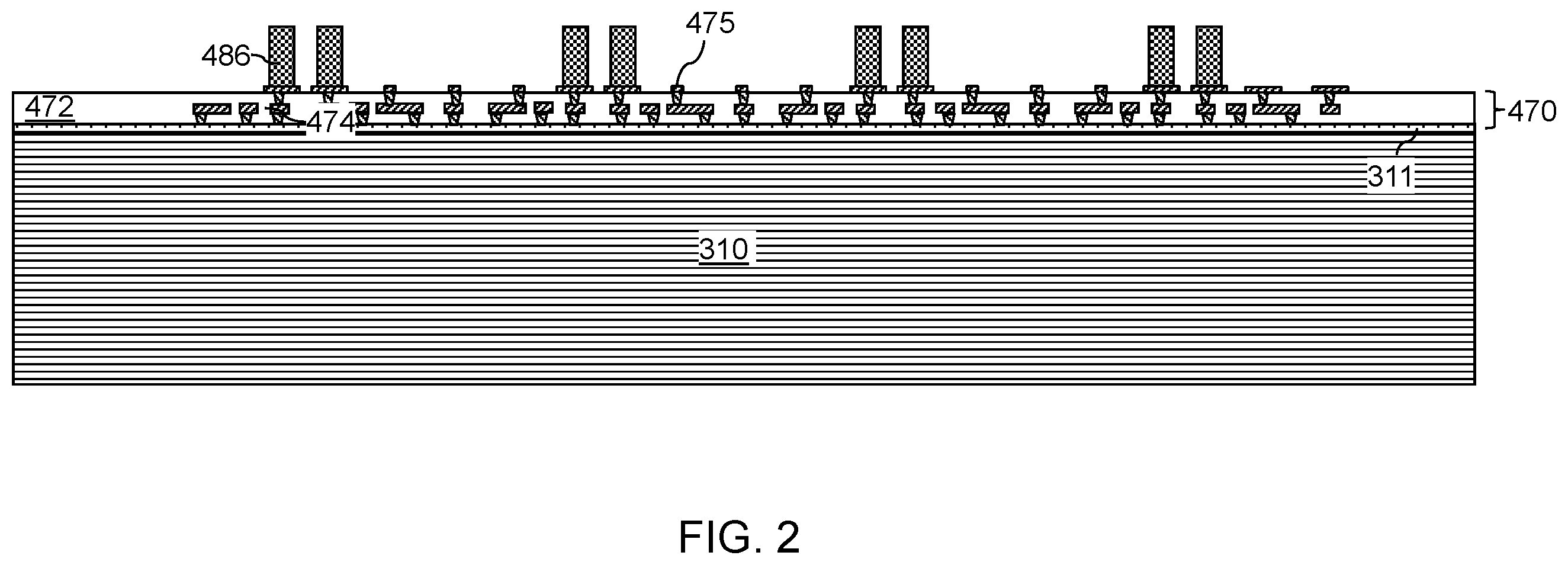 Patent US12588525 Figure 2 – Packaging substrate including an underfill injection opening and methods of forming the same