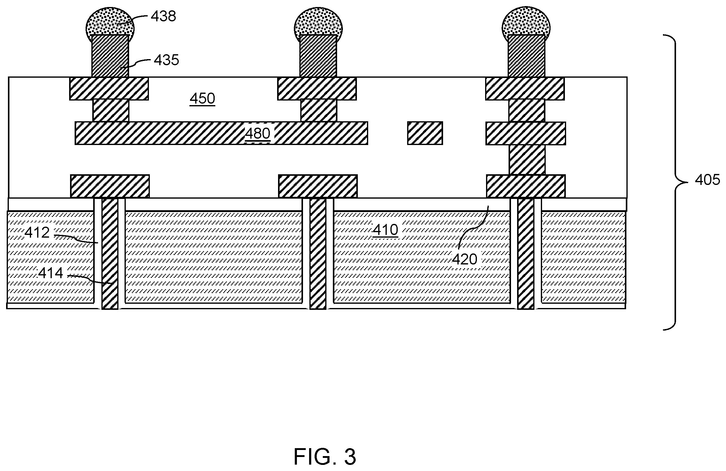 Patent US12588525 Figure 3 – Packaging substrate including an underfill injection opening and methods of forming the same