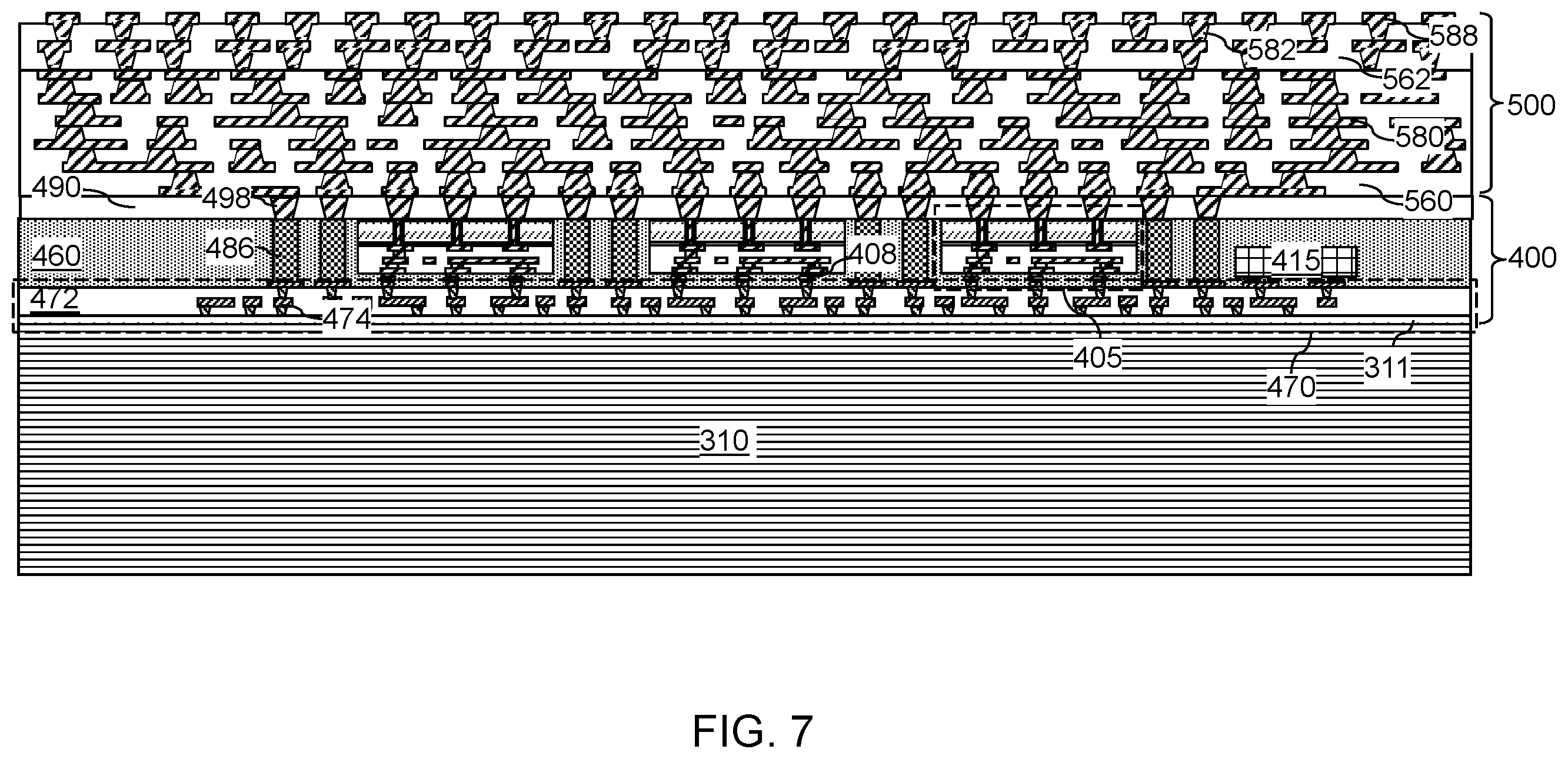 Patent US12588525 Figure 7 – Packaging substrate including an underfill injection opening and methods of forming the same