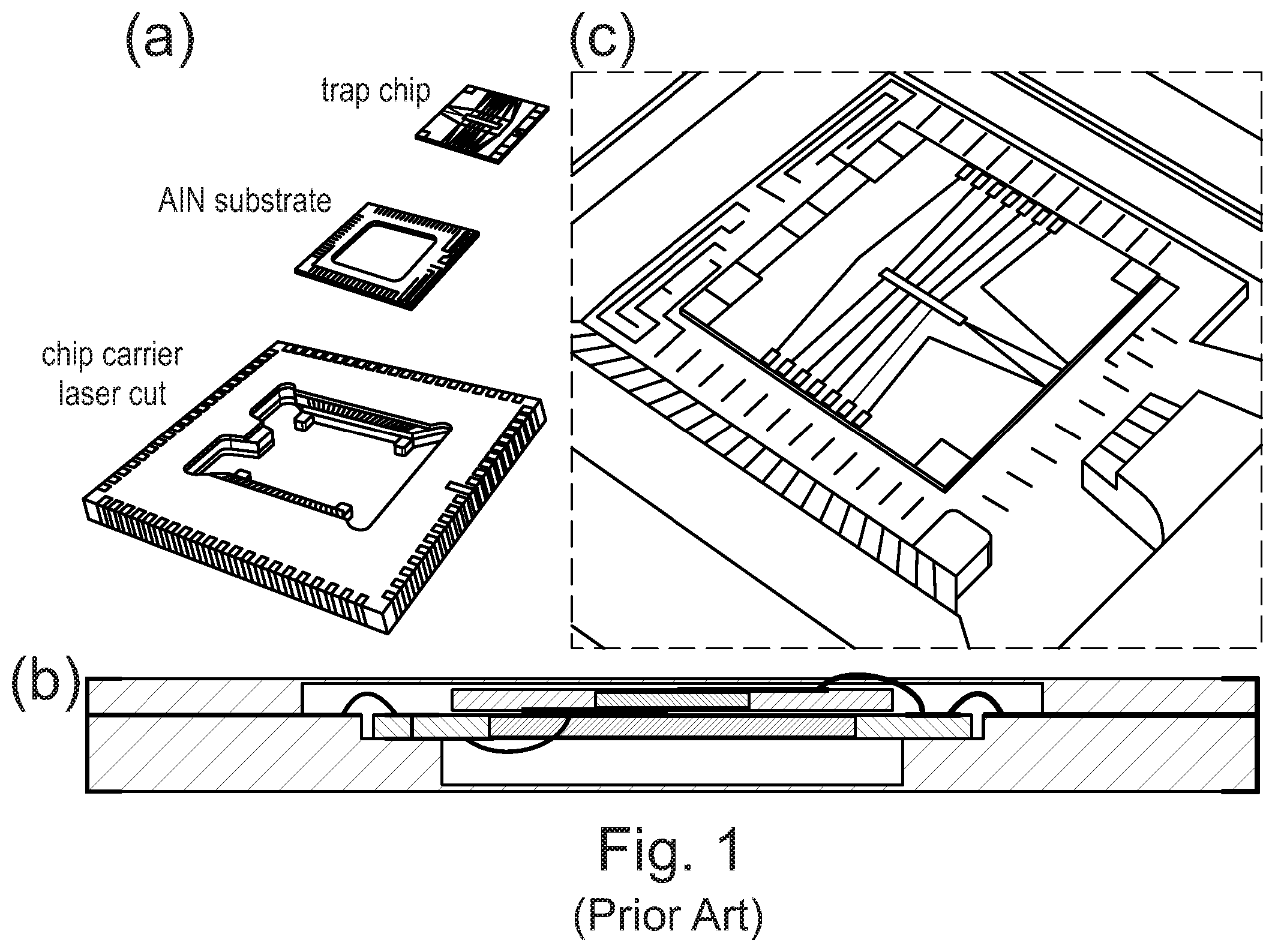Patent US12588526 Figure 1 – Ion microtrap assembly and method of making of making such an assembly