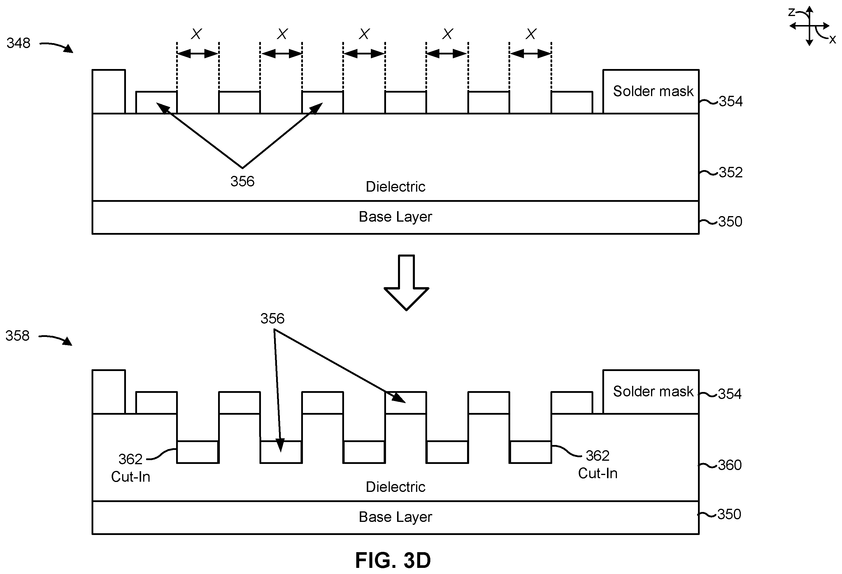 Patent US12588527 Figure 6 – Dielectric interposer with electrical-connection cut-in
