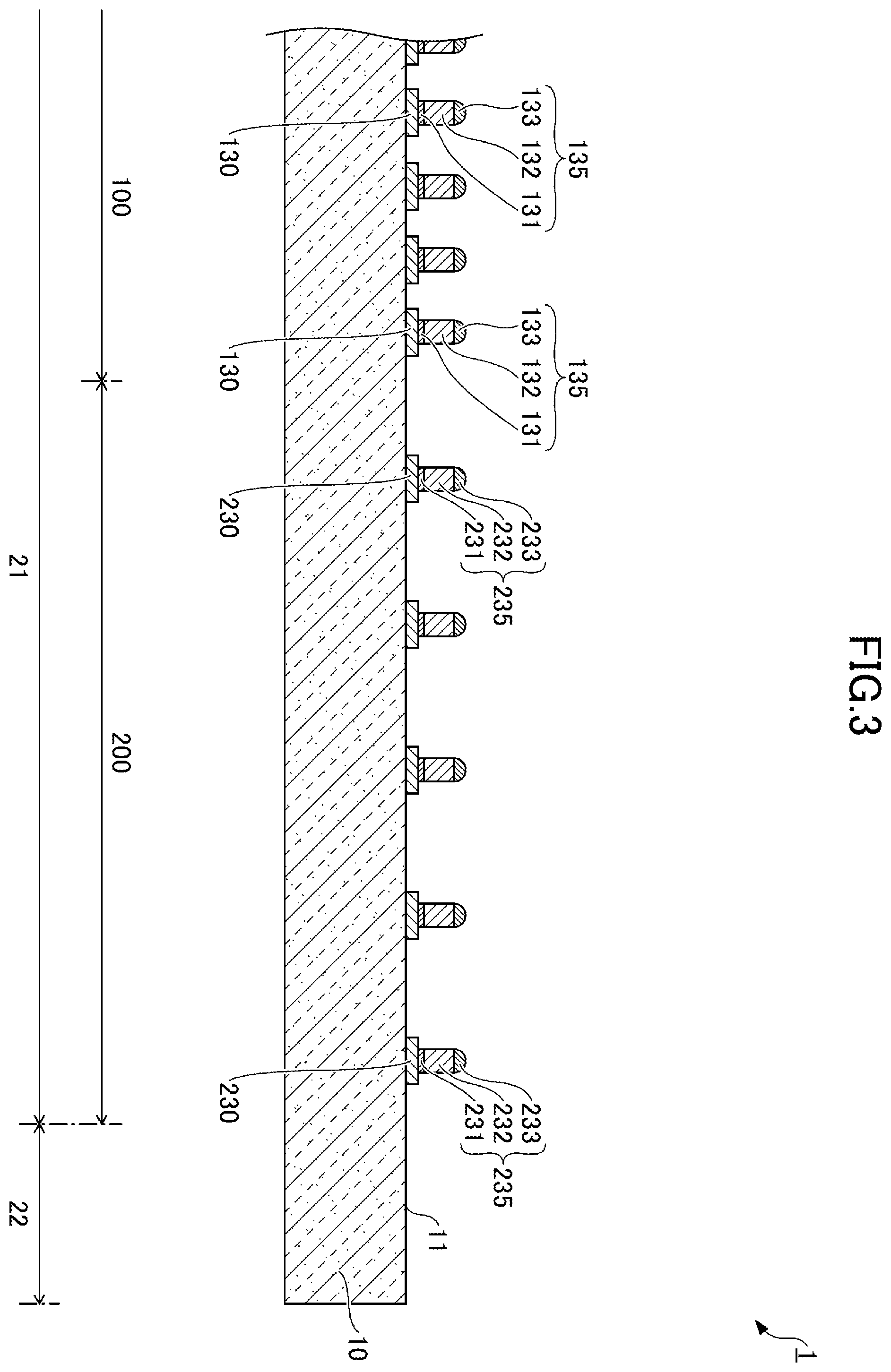 Patent US12588534 Figure 3 – Density distribution of conductive bumps on wafer