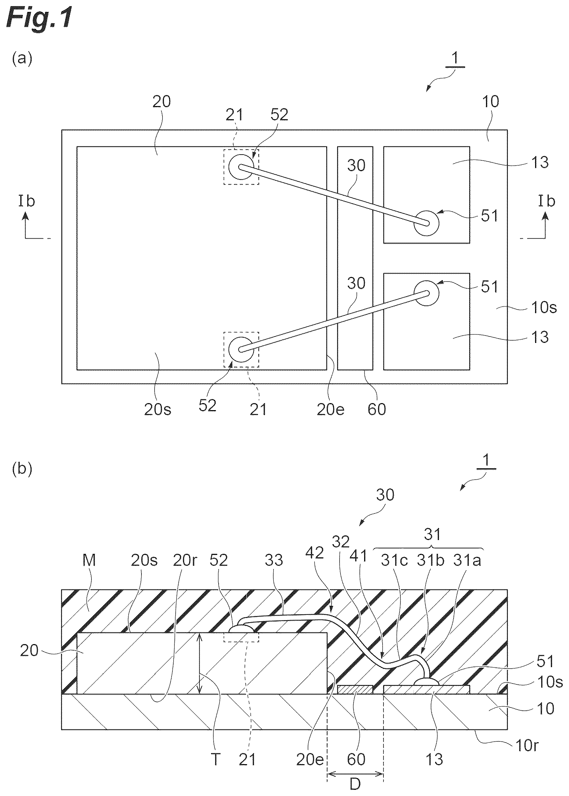 Patent US12588537 Figure 1 – Semiconductor device comprising lead frame and bonding wire and manufacturing method for the semiconductor device