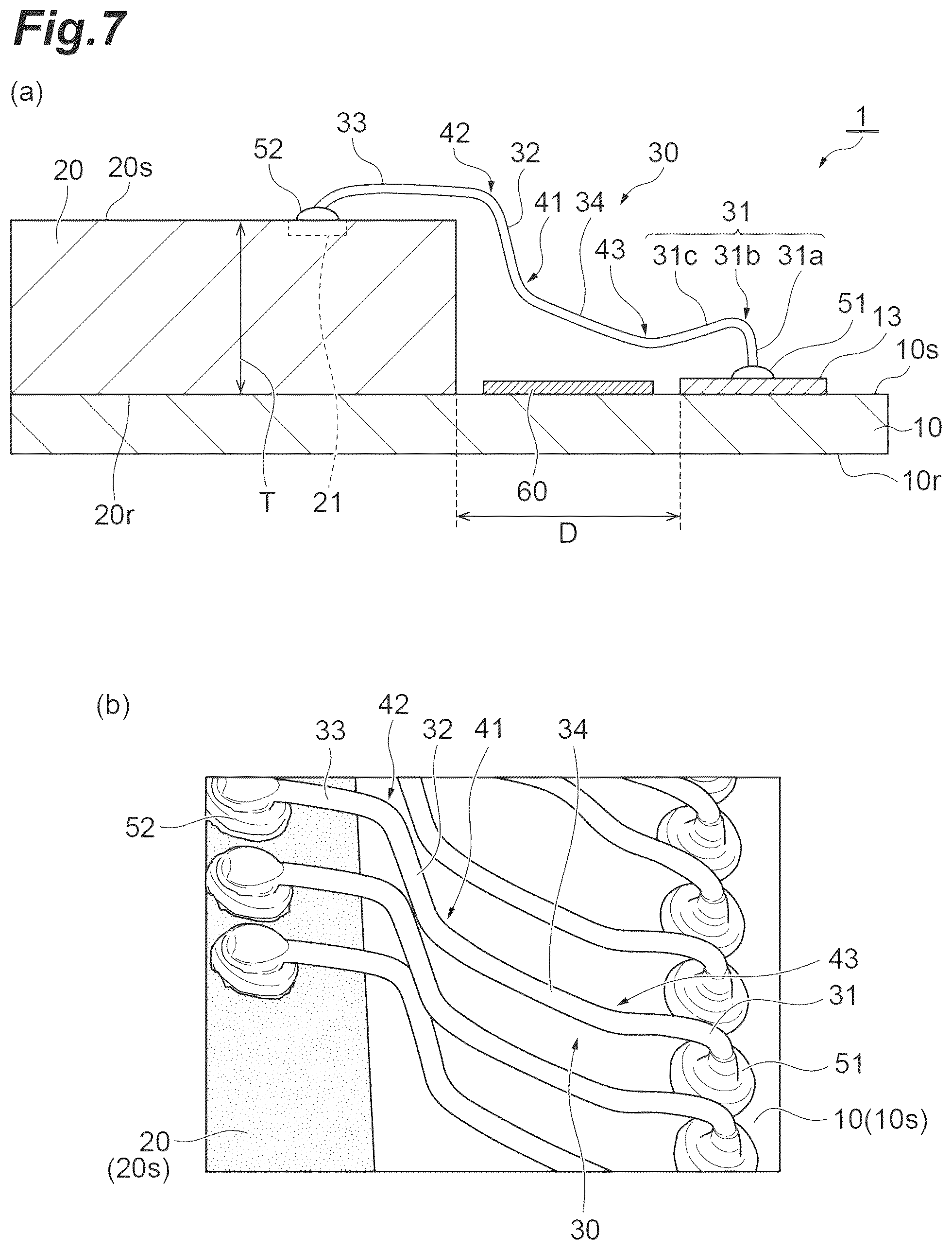 Patent US12588537 Figure 7 – Semiconductor device comprising lead frame and bonding wire and manufacturing method for the semiconductor device