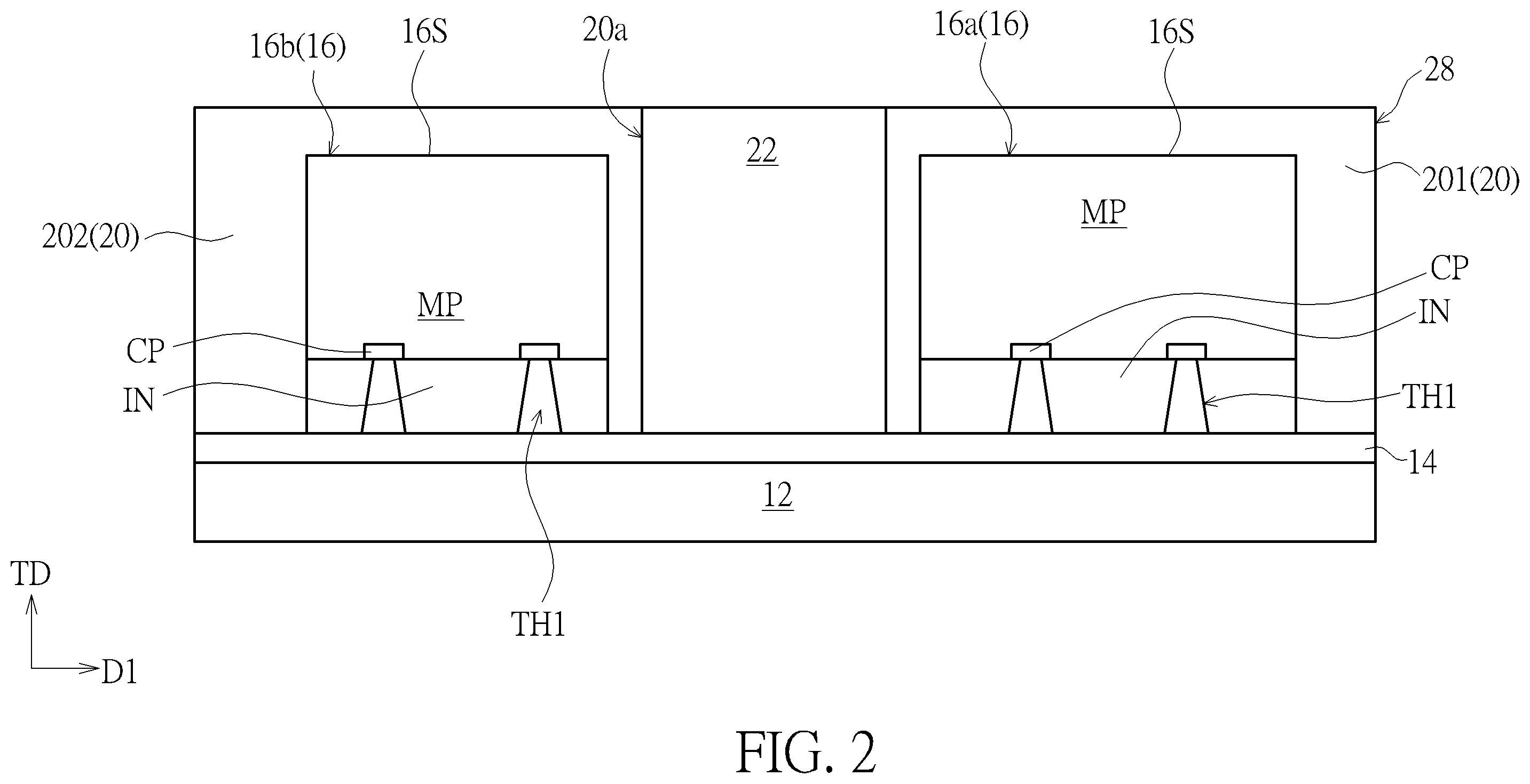 Patent US12588547 Figure 2 – Electronic device and manufacturing method thereof