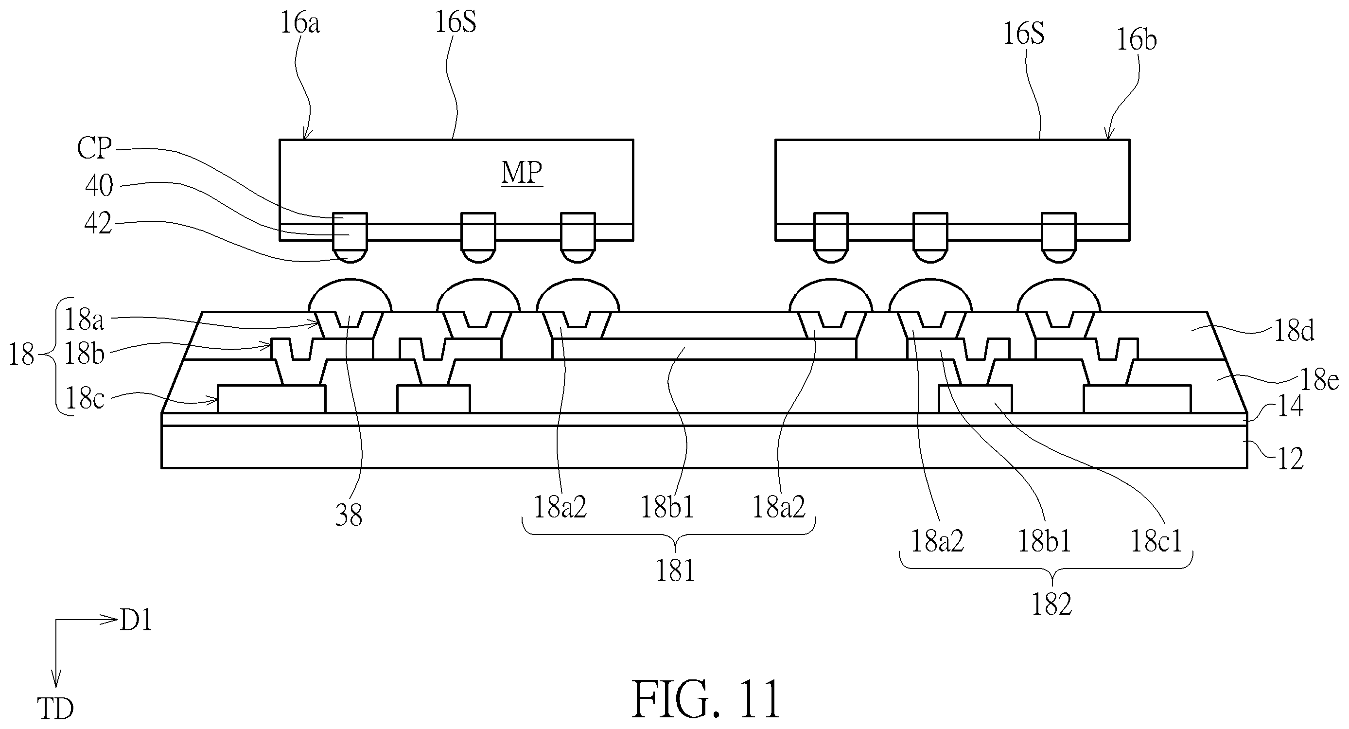 Patent US12588547 Figure 11 – Electronic device and manufacturing method thereof