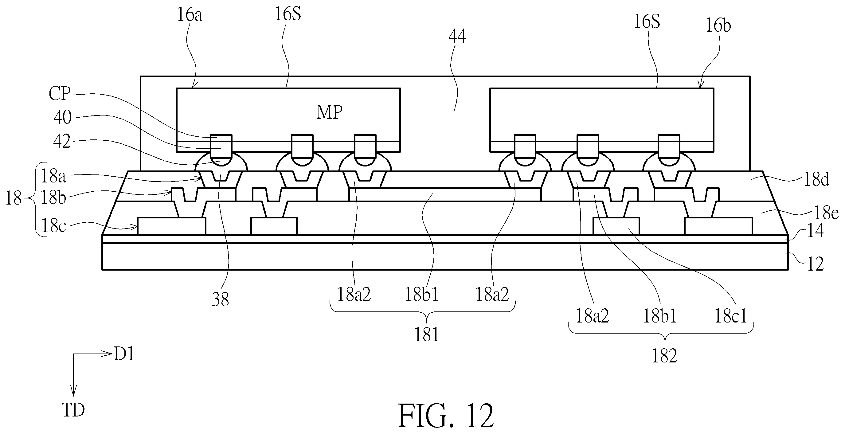 Patent US12588547 Figure 12 – Electronic device and manufacturing method thereof