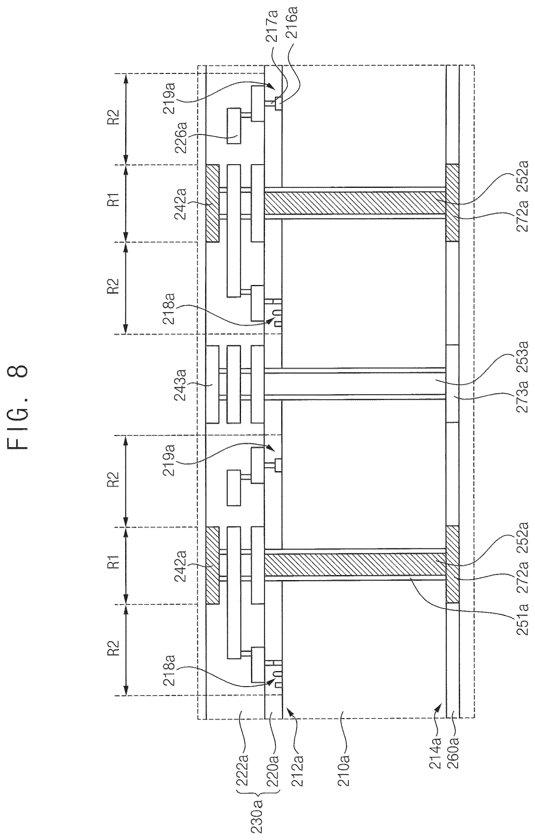 Patent US12588551 Figure 8 – Semiconductor package and method of manufacturing the semiconductor package