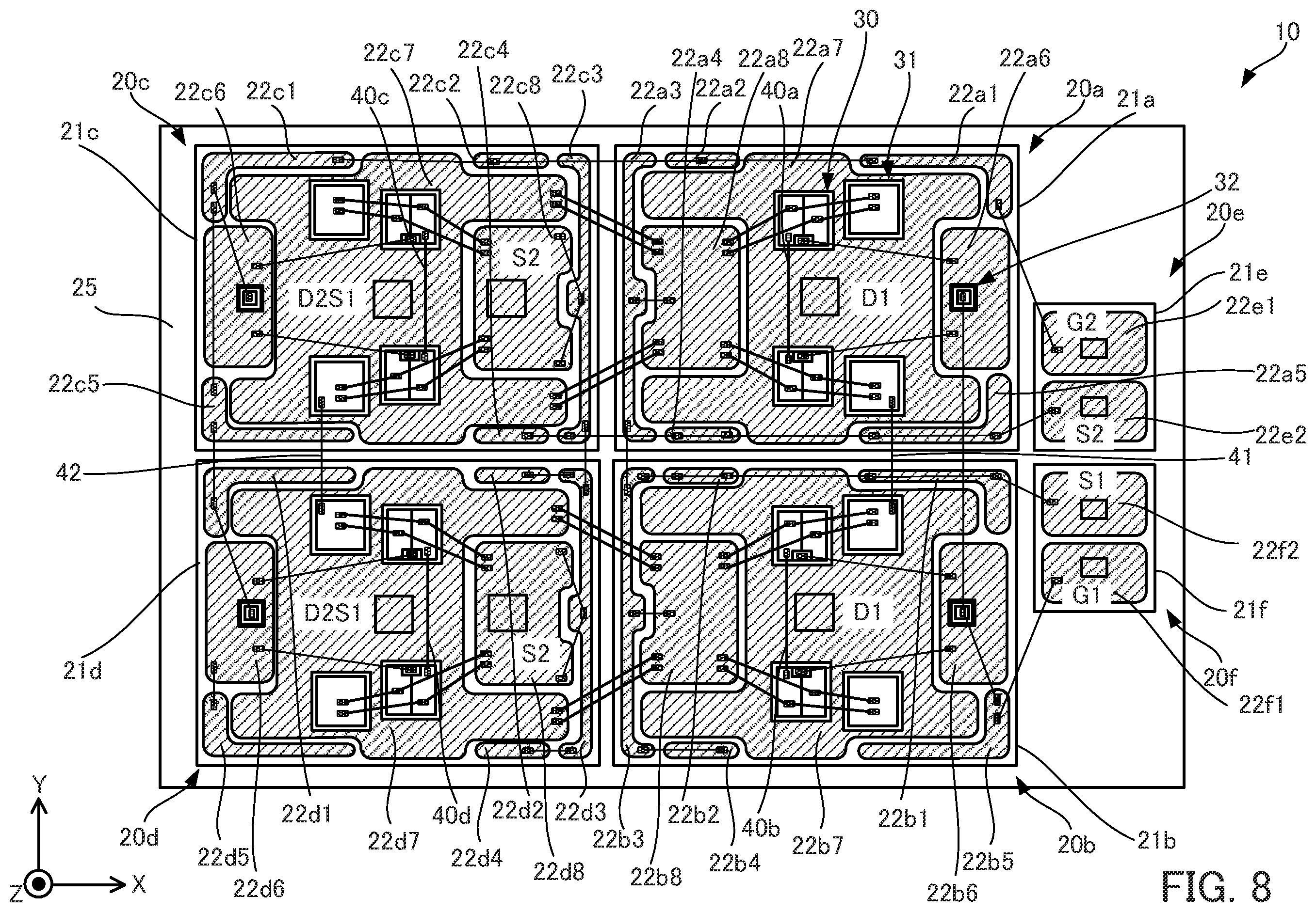 Patent US12588552 Figure 8 – Multi-chip semiconductor switching device