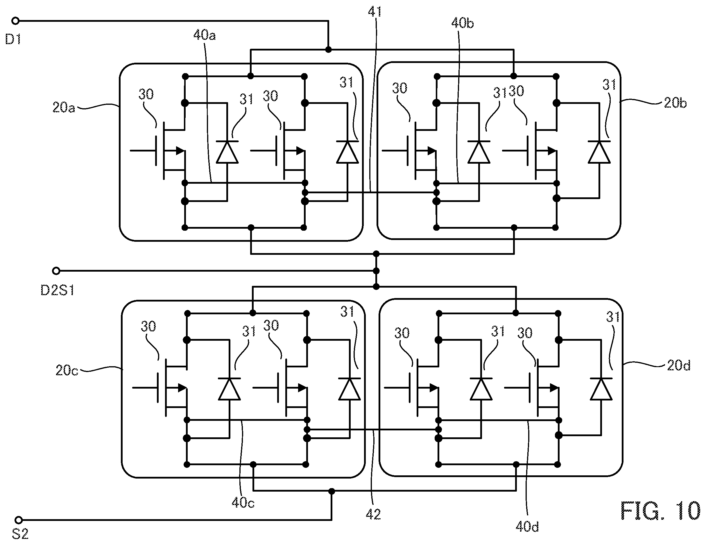 Patent US12588552 Figure 10 – Multi-chip semiconductor switching device