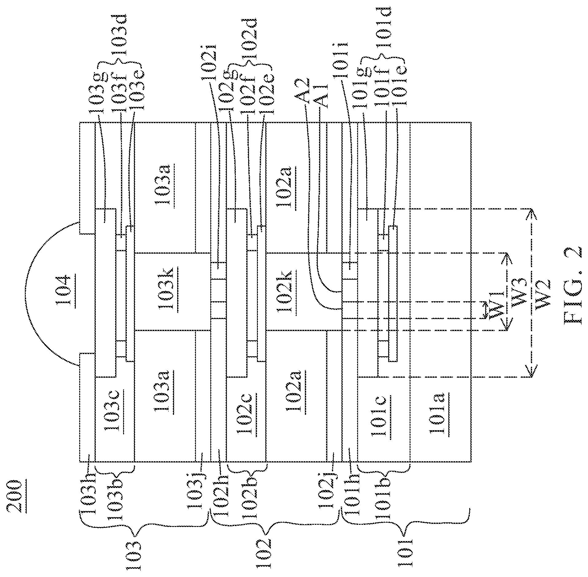 Patent US12588553 Figure 2 – Semiconductor structure having conductive pad with protrusion and manufacturing method thereof