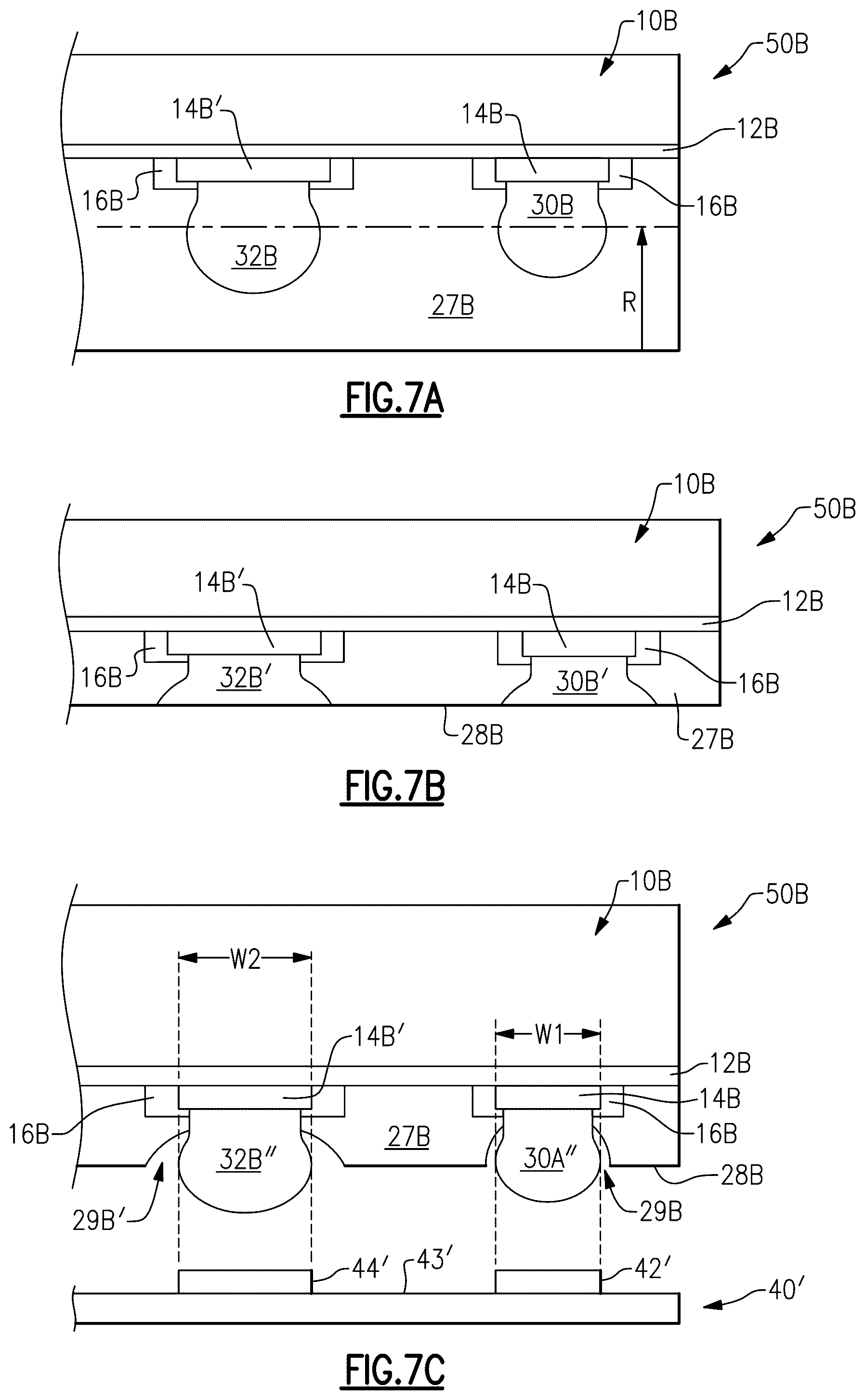 Patent US12588555 Figure 6 – Dual sided molded package with varying interconnect pad sizes and varying exposed solderable area