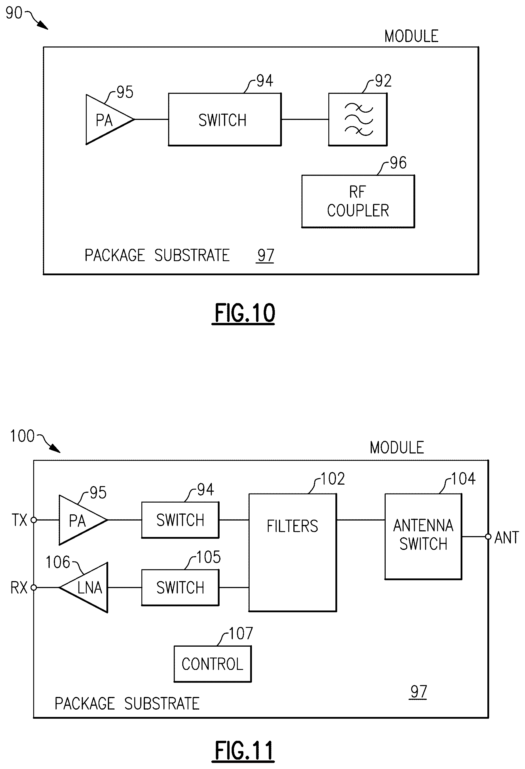 Patent US12588555 Figure 9 – Dual sided molded package with varying interconnect pad sizes and varying exposed solderable area