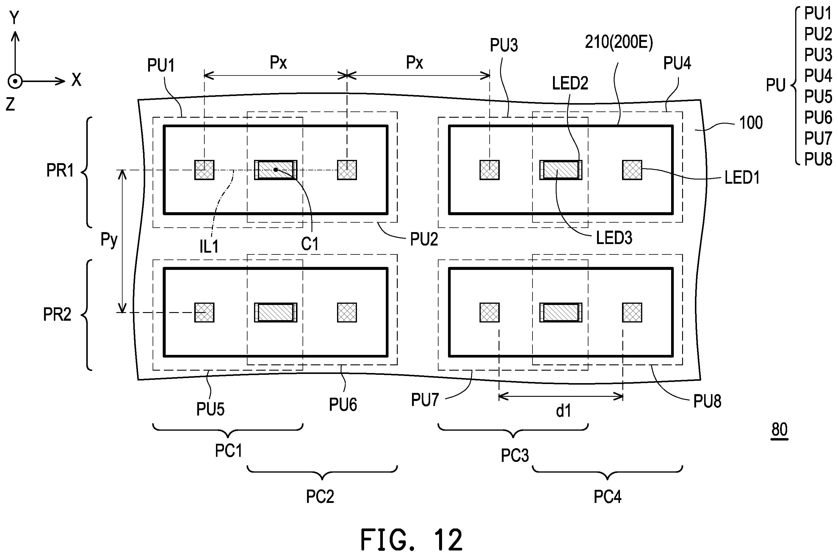 Patent US12588556 Figure 12 – Display apparatus