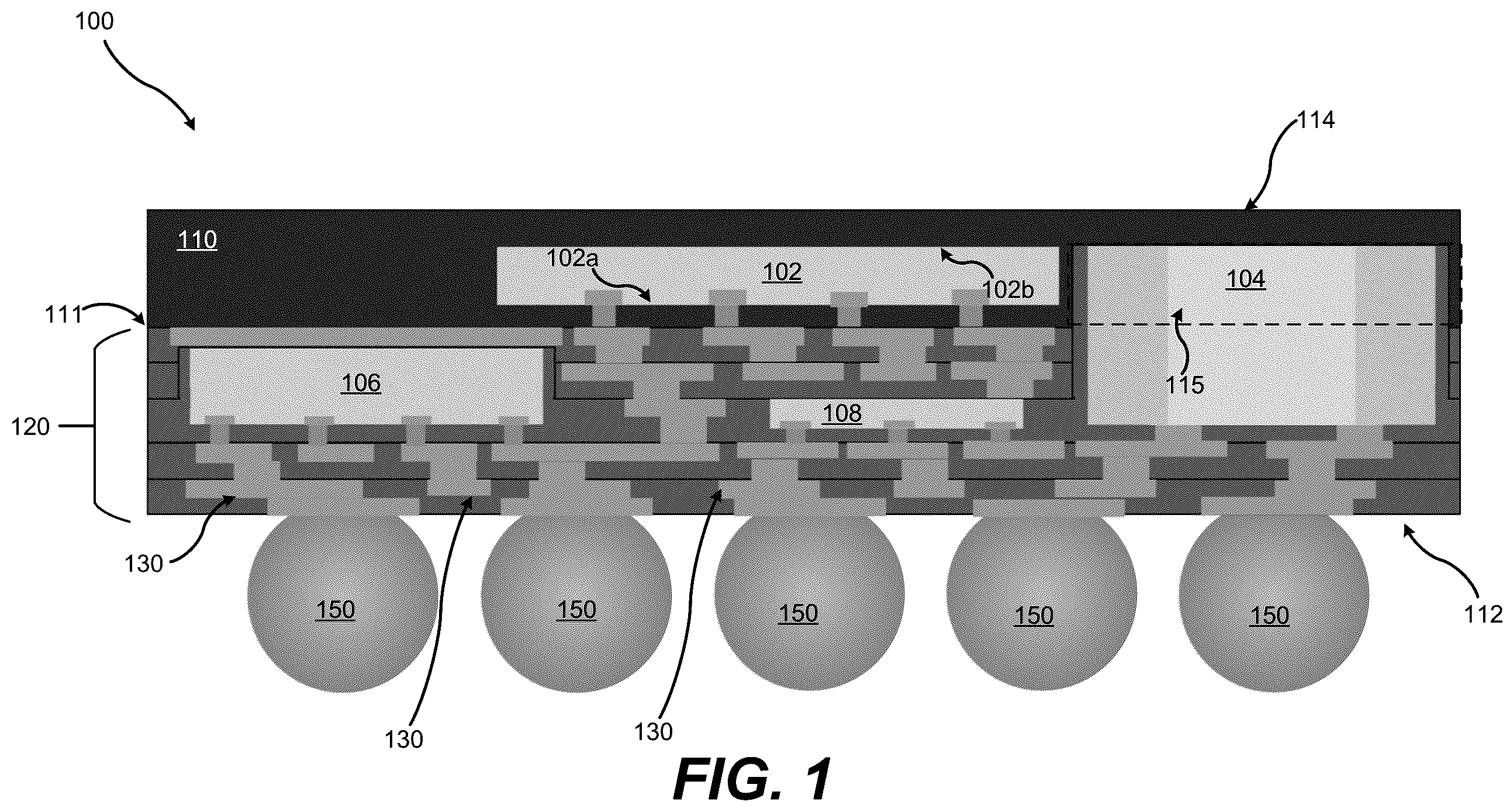 Patent US12588557 Figure 1 – Multichip packages with 3D integration