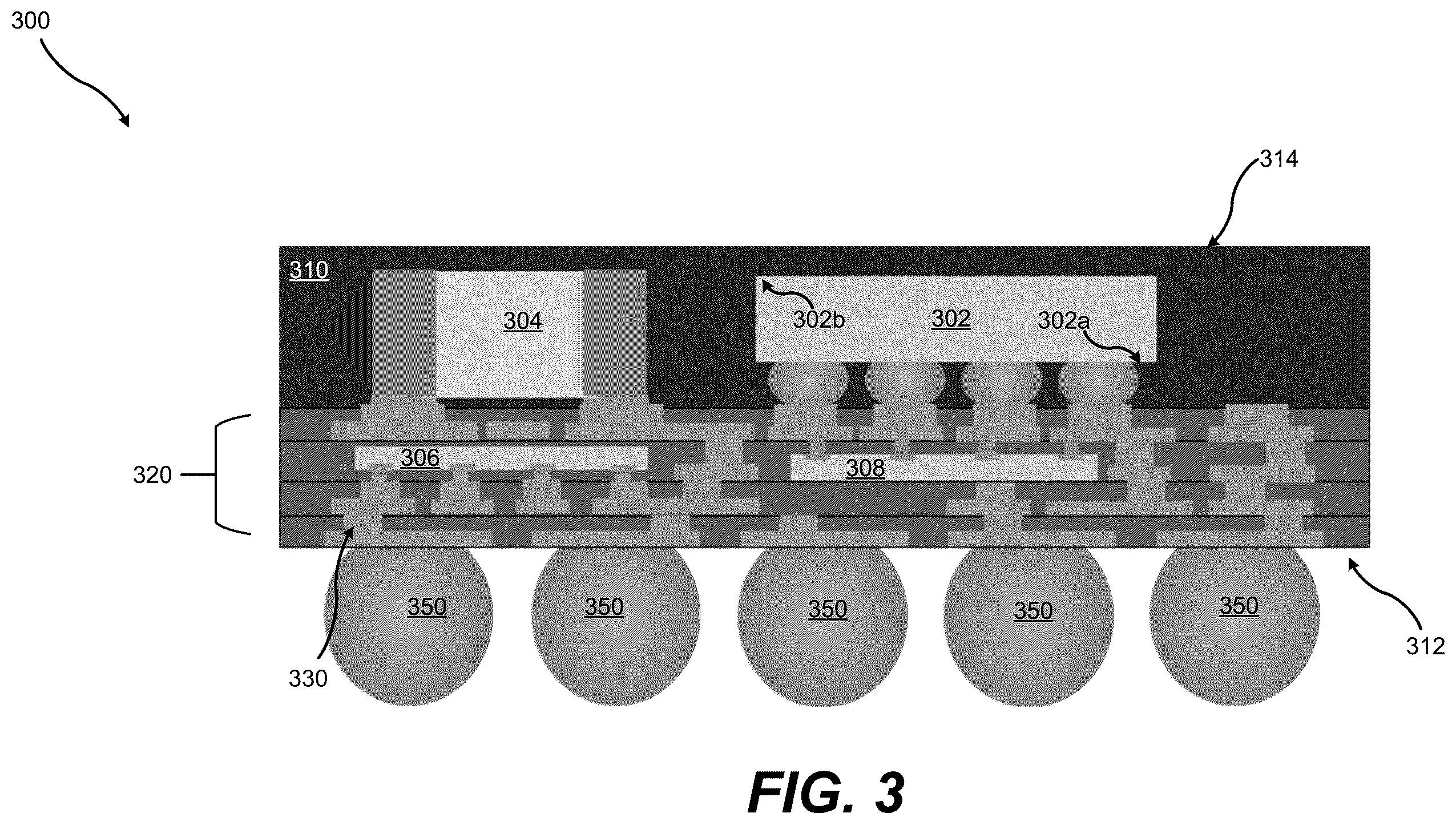 Patent US12588557 Figure 3 – Multichip packages with 3D integration
