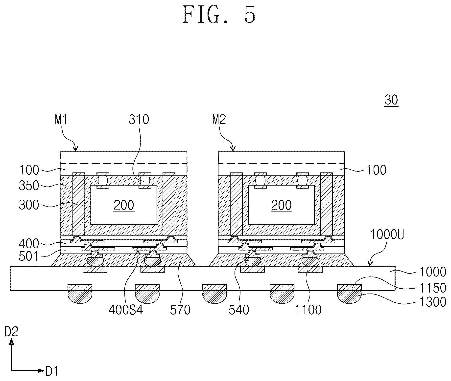 Patent US12588558 Figure 5 – Semiconductor package