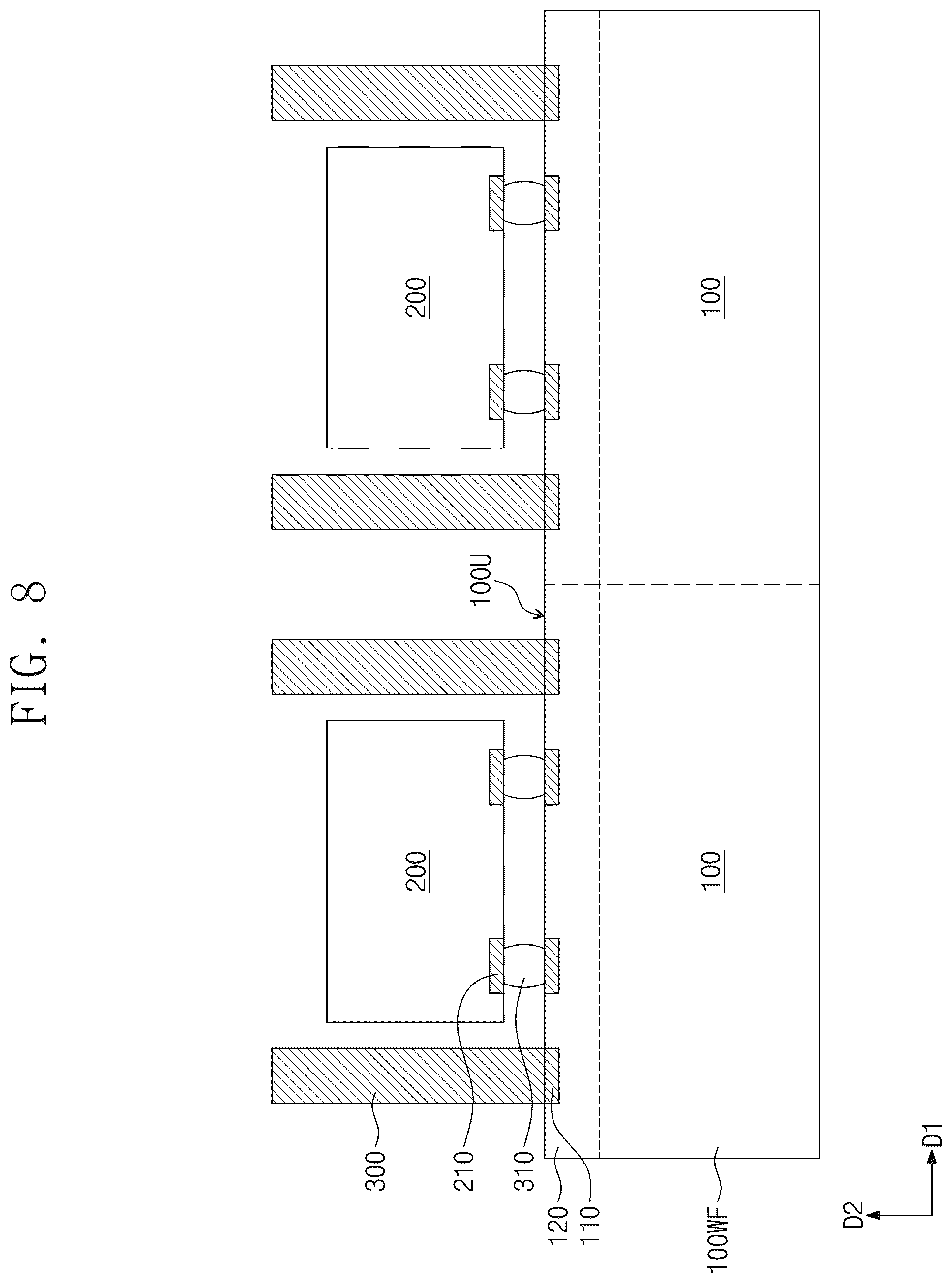Patent US12588558 Figure 8 – Semiconductor package