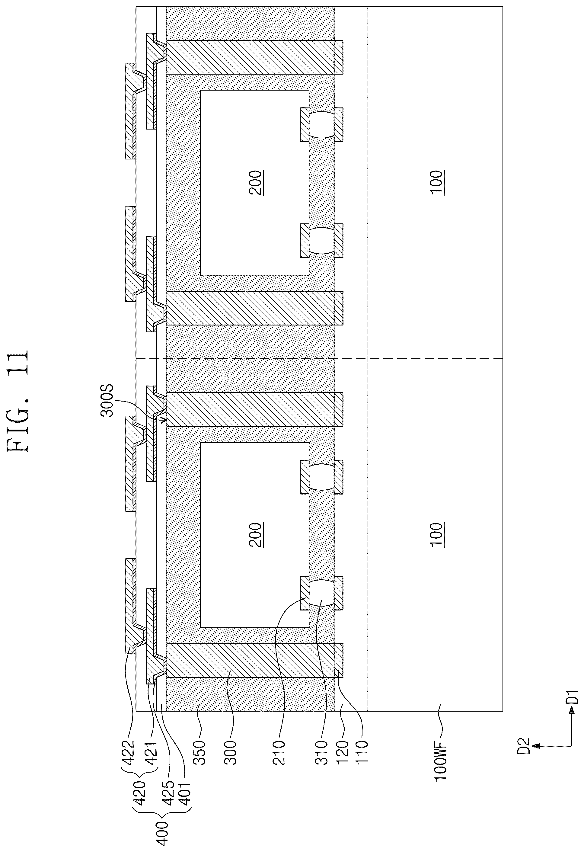 Patent US12588558 Figure 11 – Semiconductor package