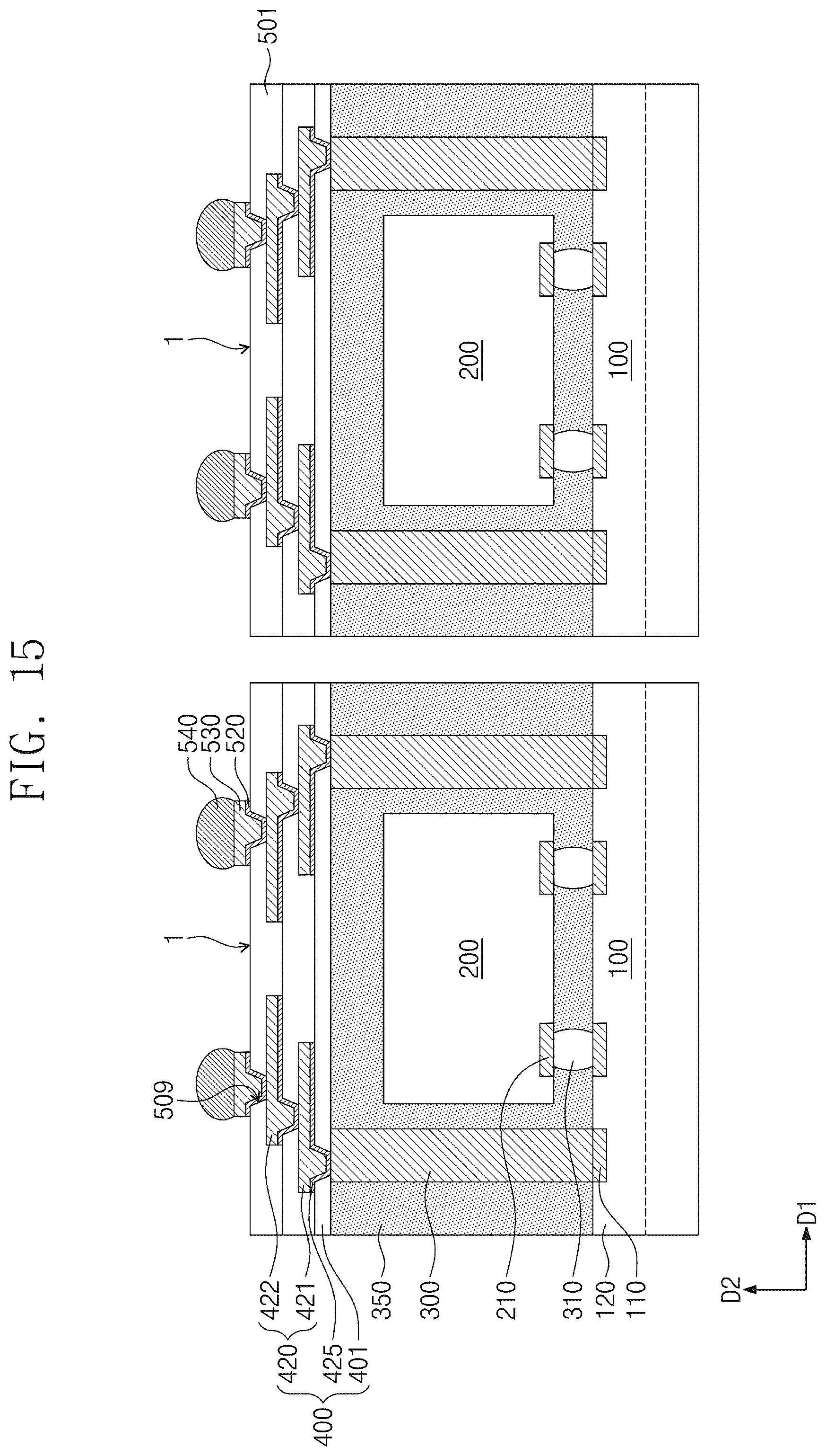 Patent US12588558 Figure 15 – Semiconductor package