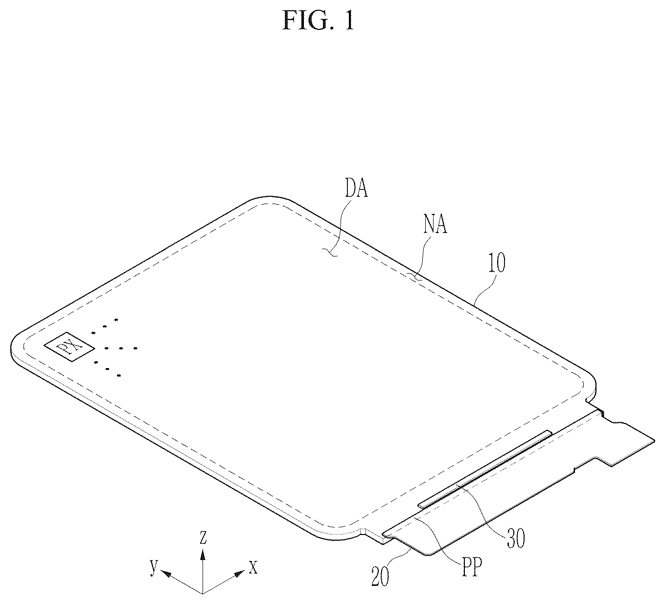 Patent US12588561 Figure 1 – Light emitting display device