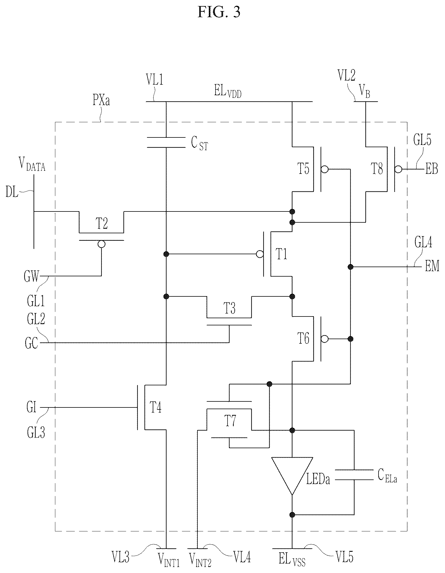 Patent US12588561 Figure 3 – Light emitting display device