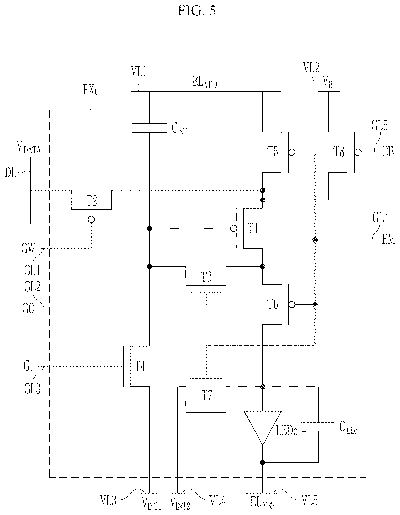Patent US12588561 Figure 5 – Light emitting display device