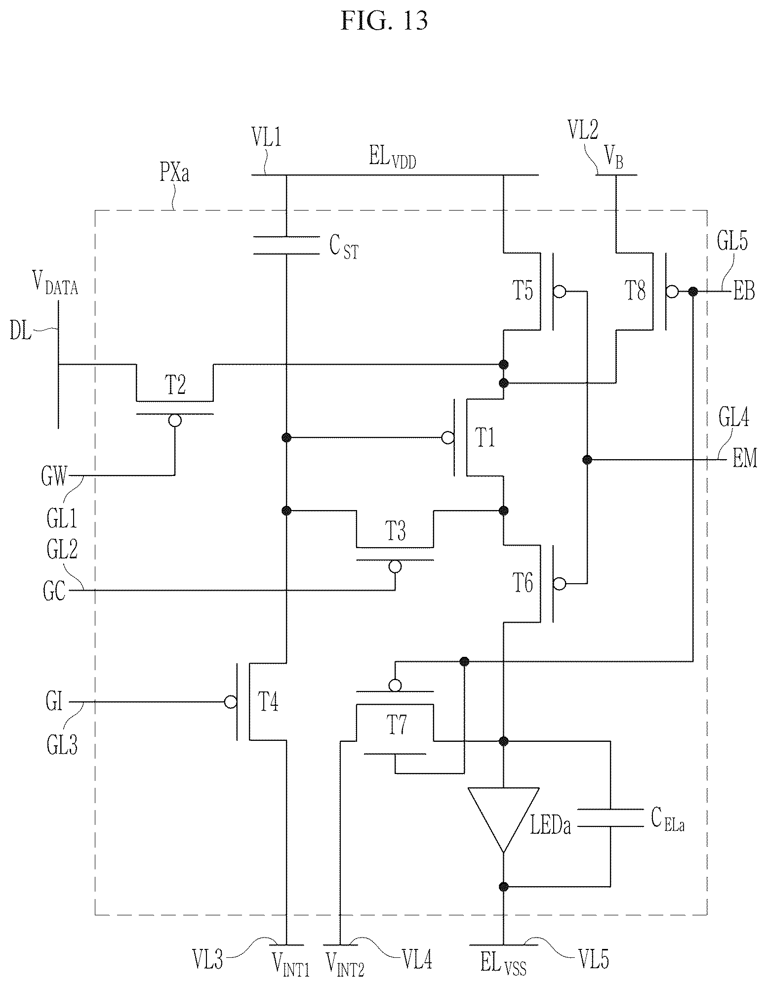 Patent US12588561 Figure 13 – Light emitting display device