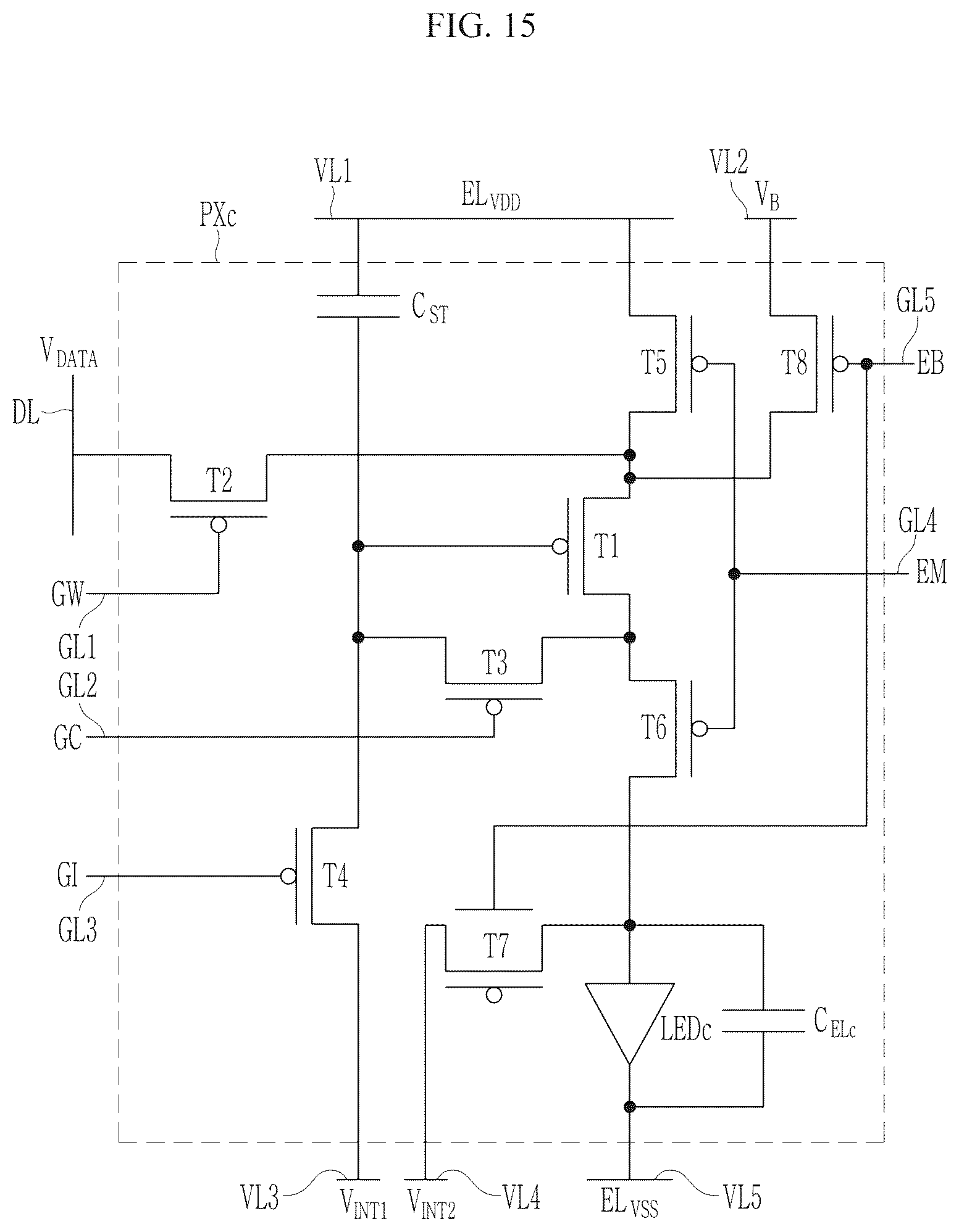 Patent US12588561 Figure 15 – Light emitting display device